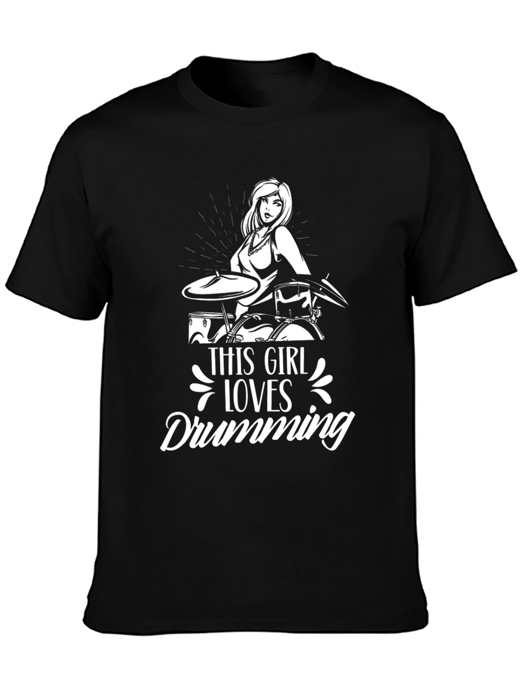 Drumming Girl T-Shirt - Musician Tee