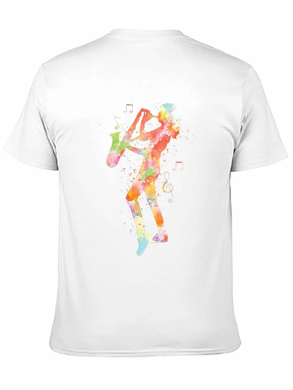 Jazz Saxophone Player Graphic Tee - Black Cotton T-Shirt