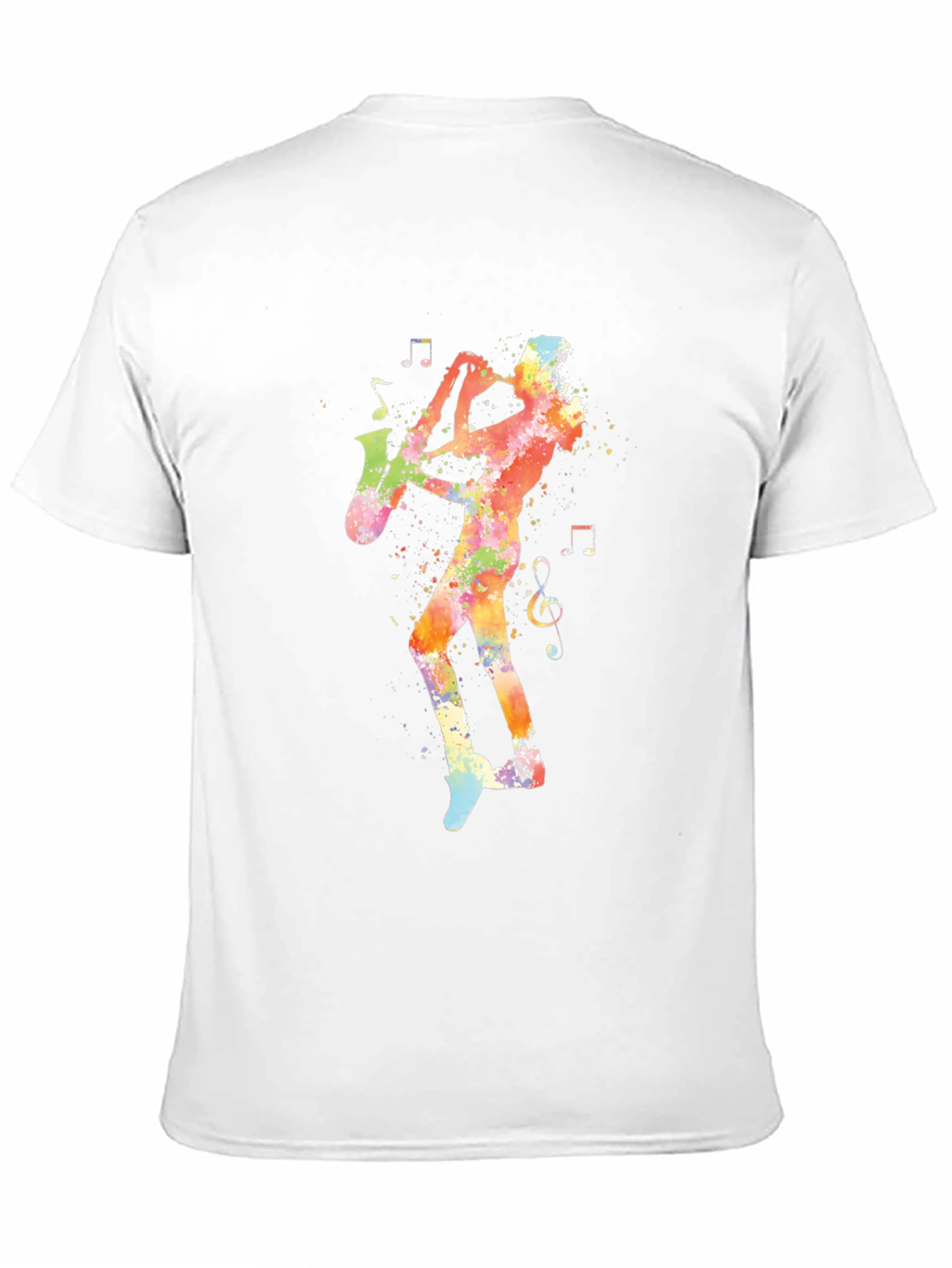 Jazz Saxophone Player Graphic Tee - Black Cotton T-Shirt