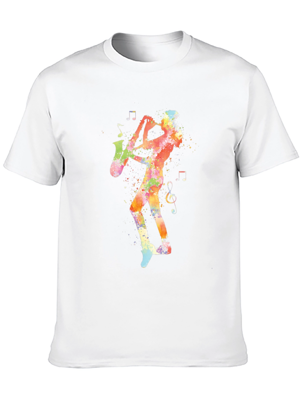 Jazz Saxophone Player Graphic Tee - Black Cotton T-Shirt