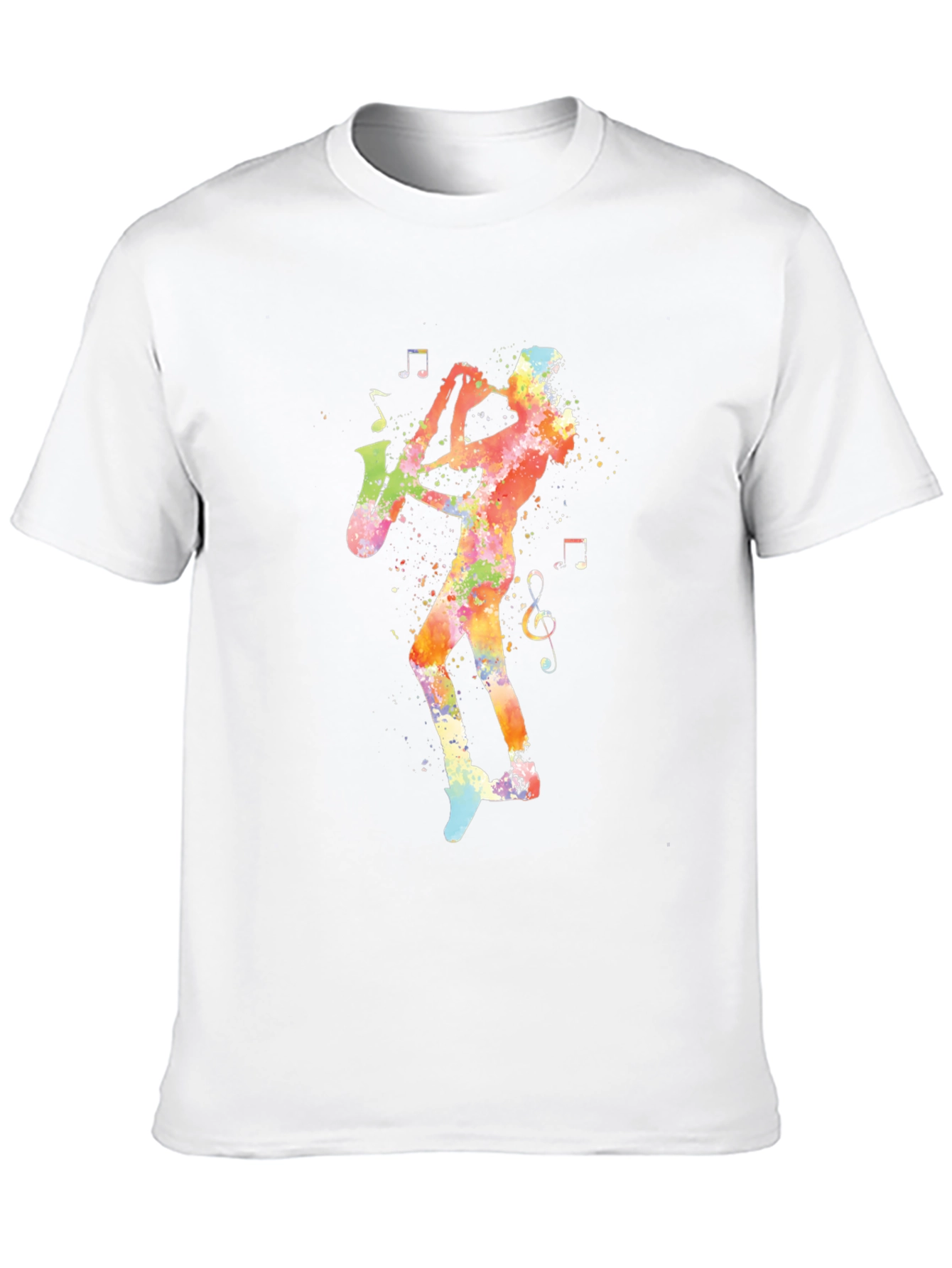 Jazz Saxophone Player Graphic Tee - Black Cotton T-Shirt