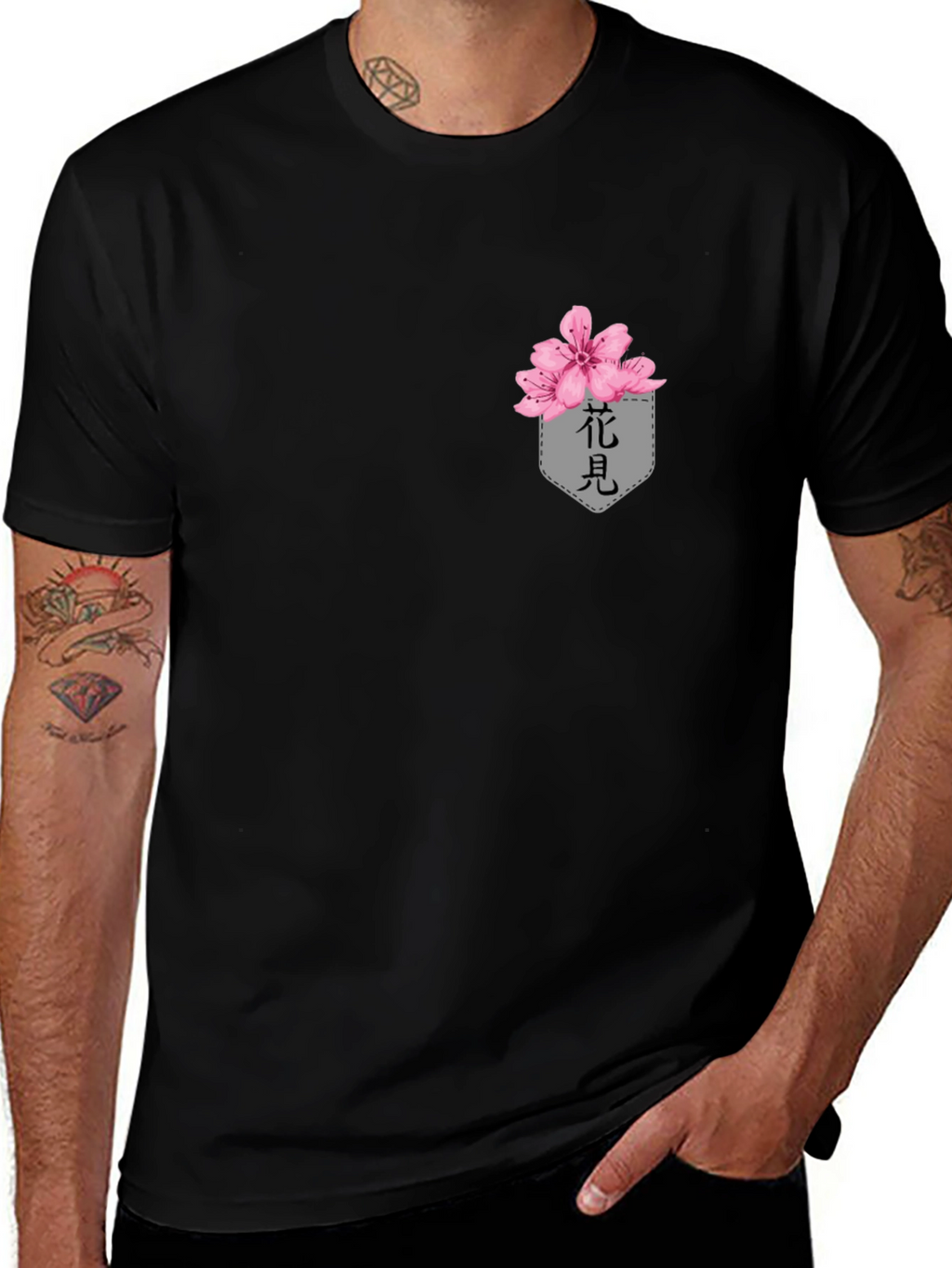 Sakura Pocket T-Shirt - Floral Japanese Tee