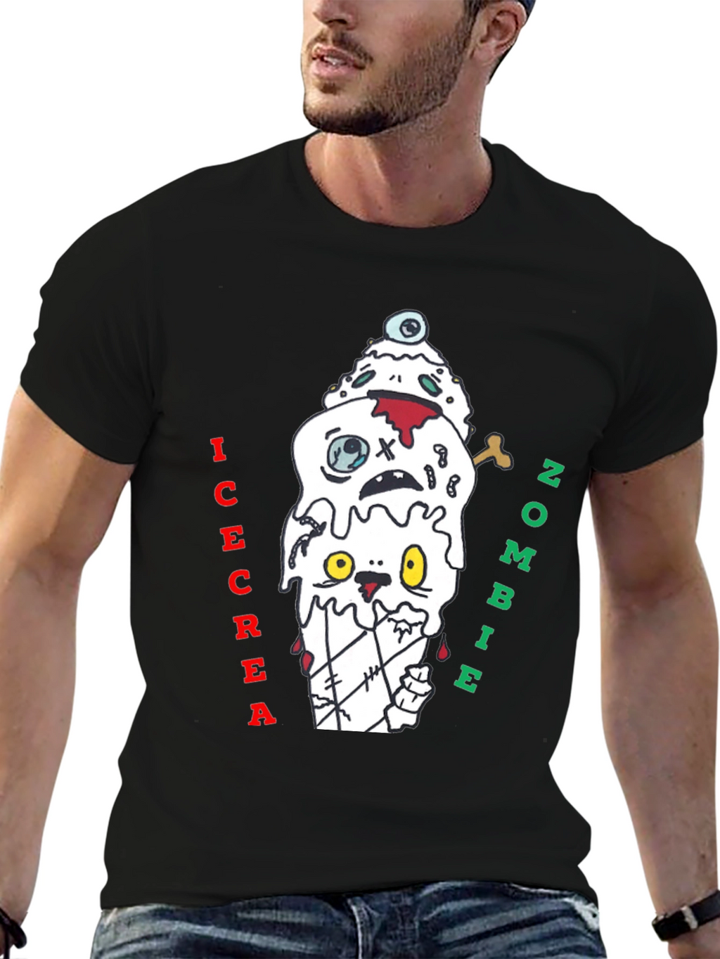 Zombie Ice Cream Graphic Tee - Black