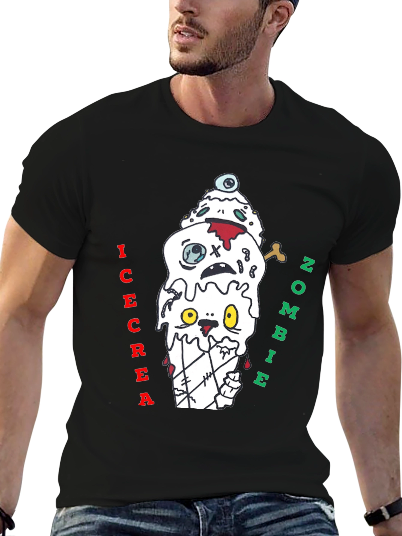Zombie Ice Cream Graphic Tee - Black