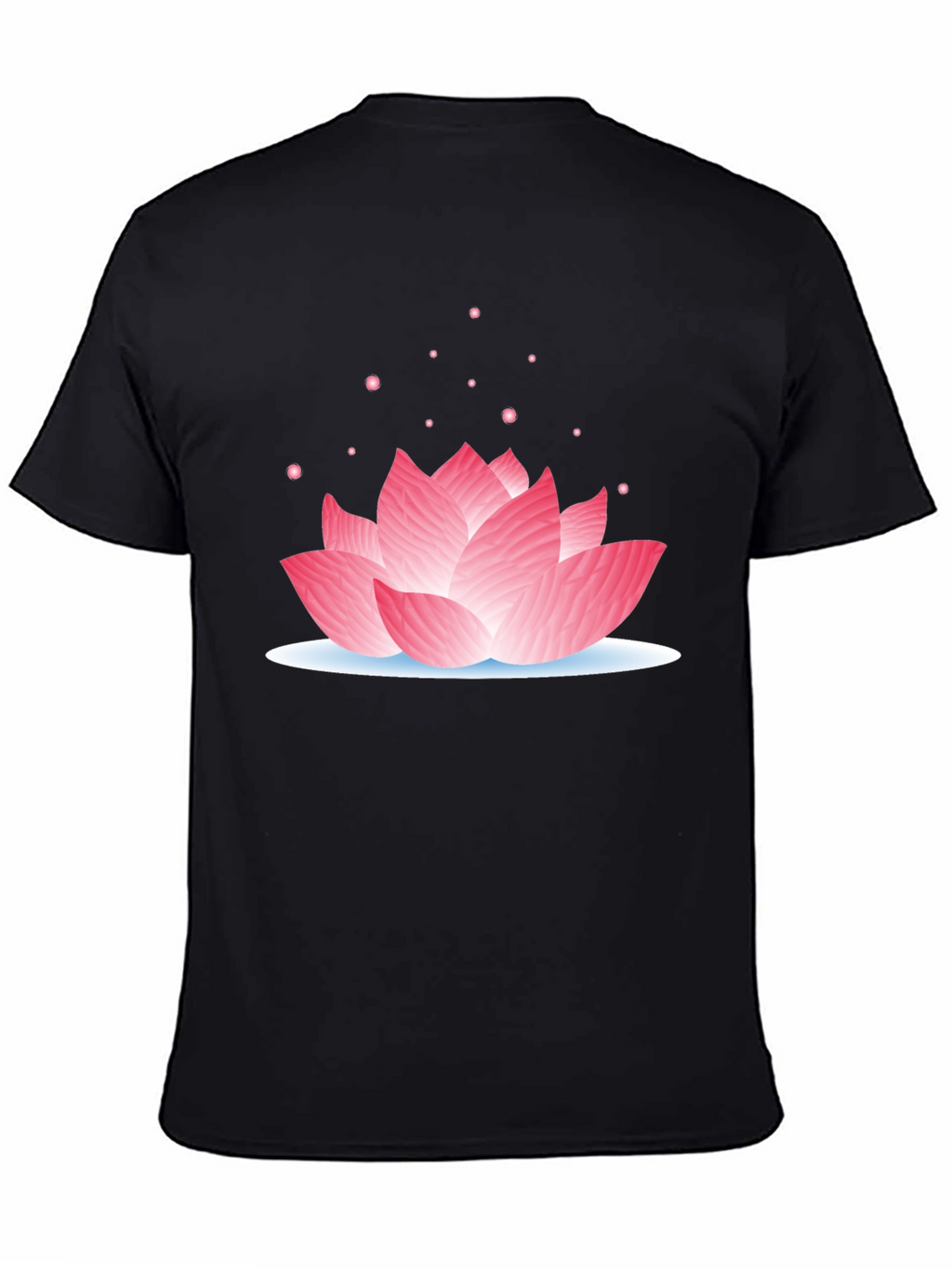 Lotus Flower Graphic Tee - Casual Black T-Shirt