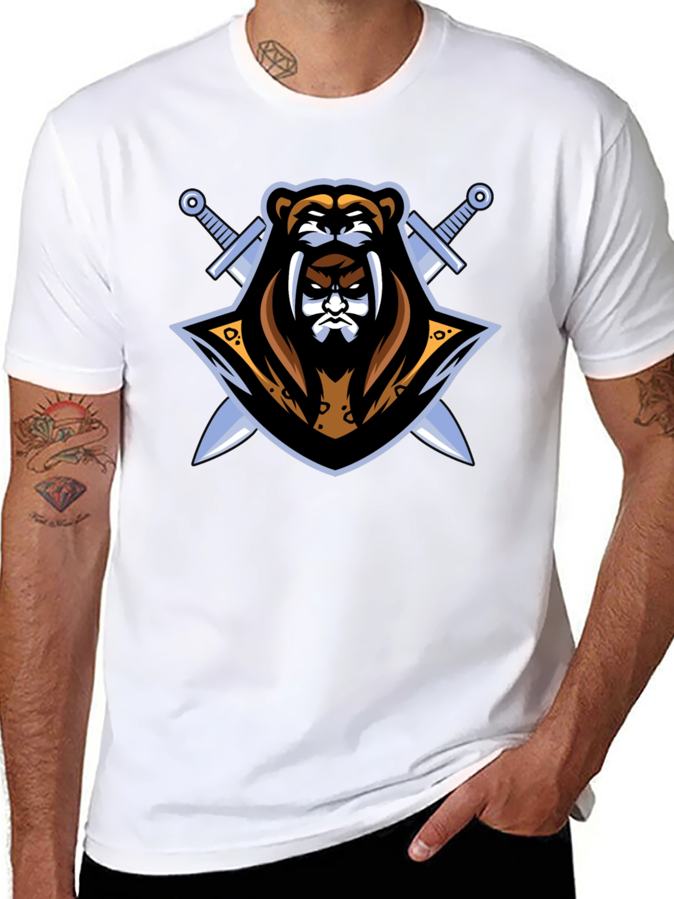 Black Bear Warrior Graphic T-Shirt
