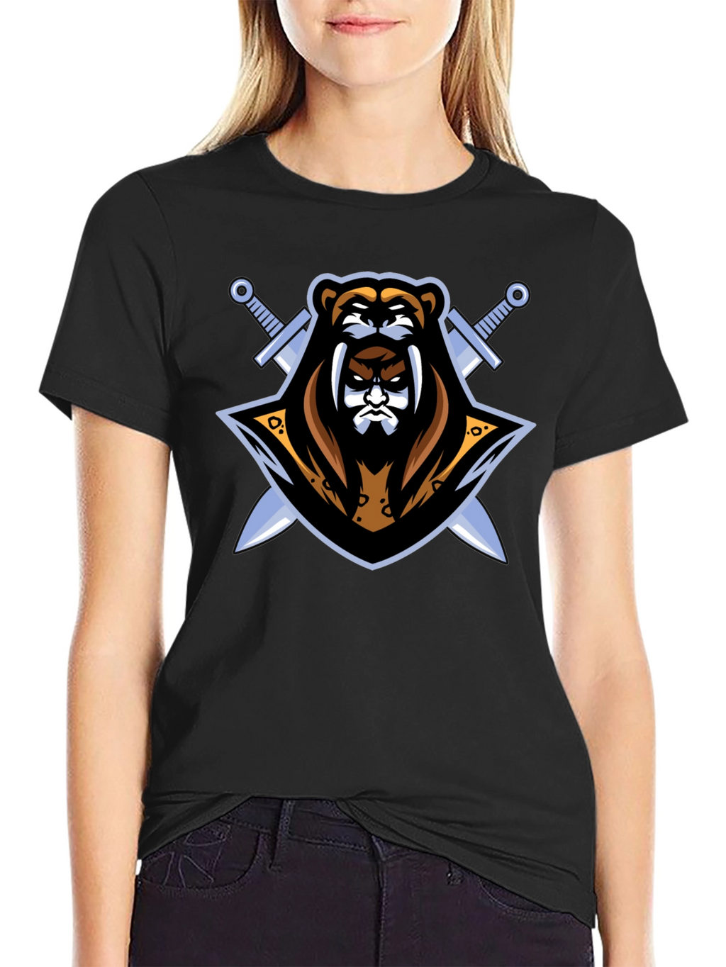 Black Bear Warrior Graphic T-Shirt