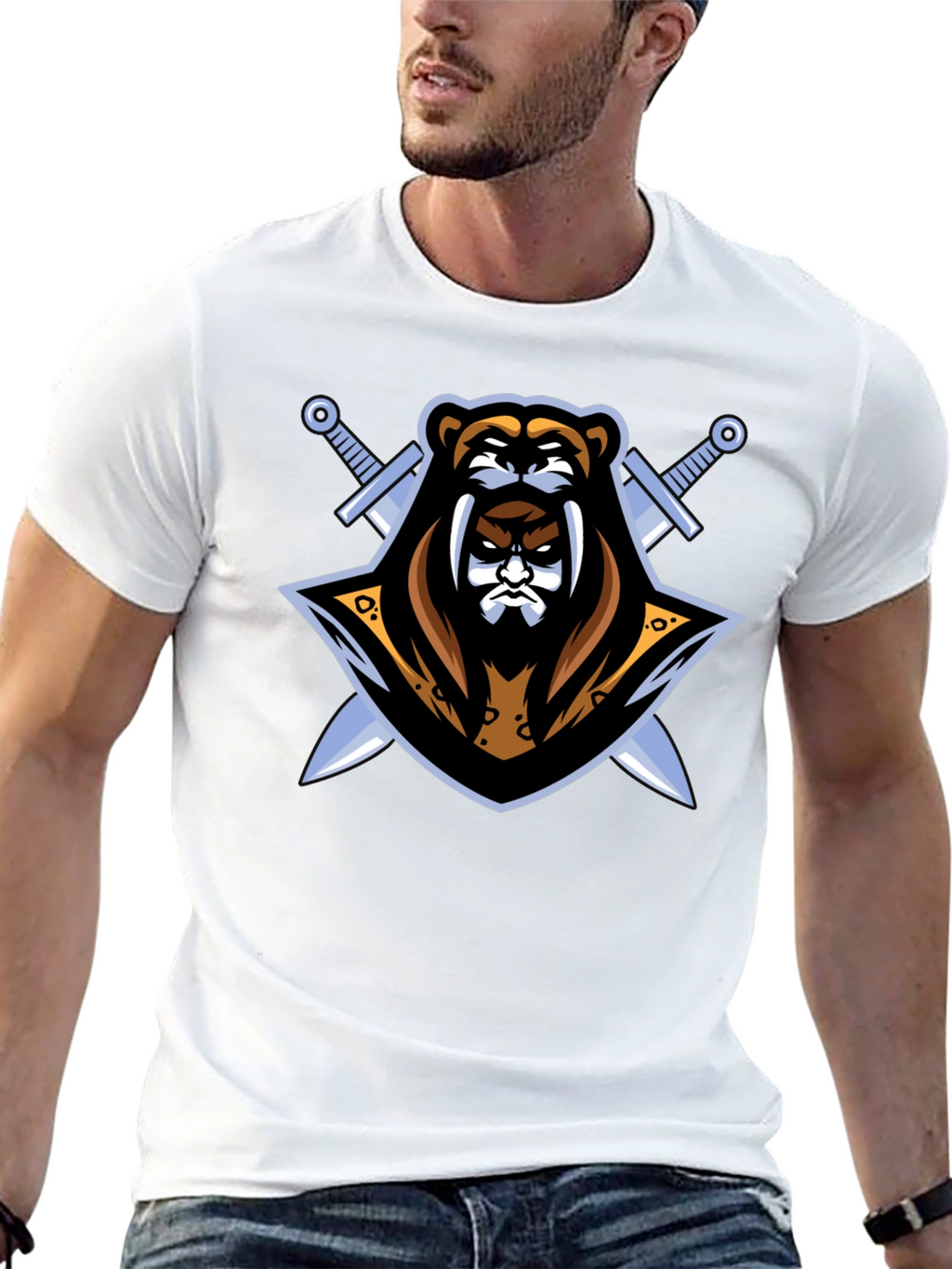 Black Bear Warrior Graphic T-Shirt