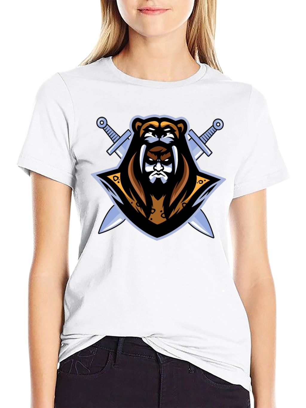 Black Bear Warrior Graphic T-Shirt