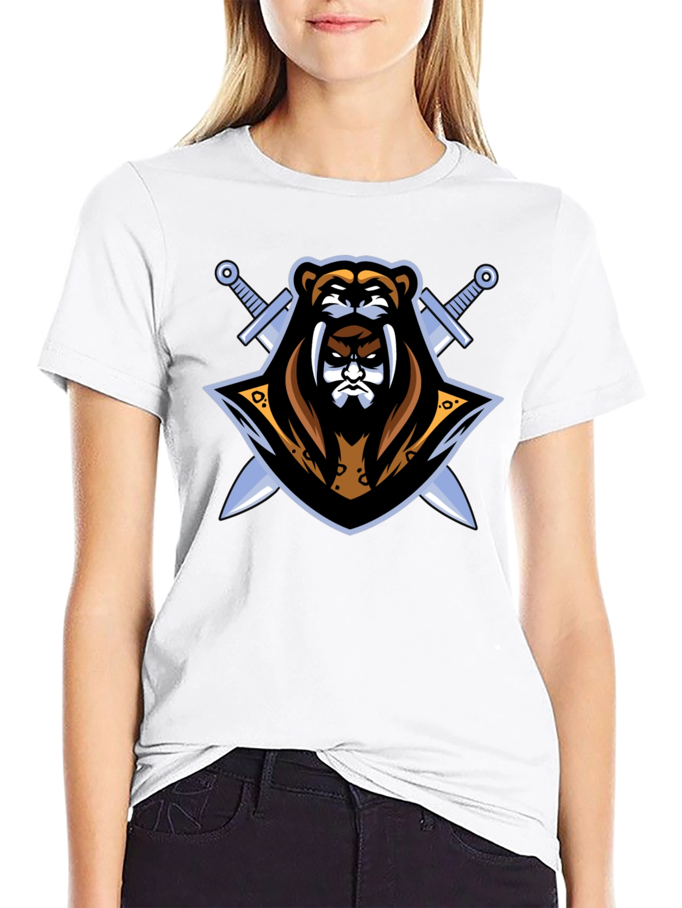 Black Bear Warrior Graphic T-Shirt