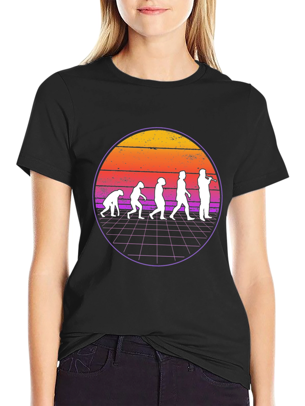 Evolution of Flute Player T-Shirt