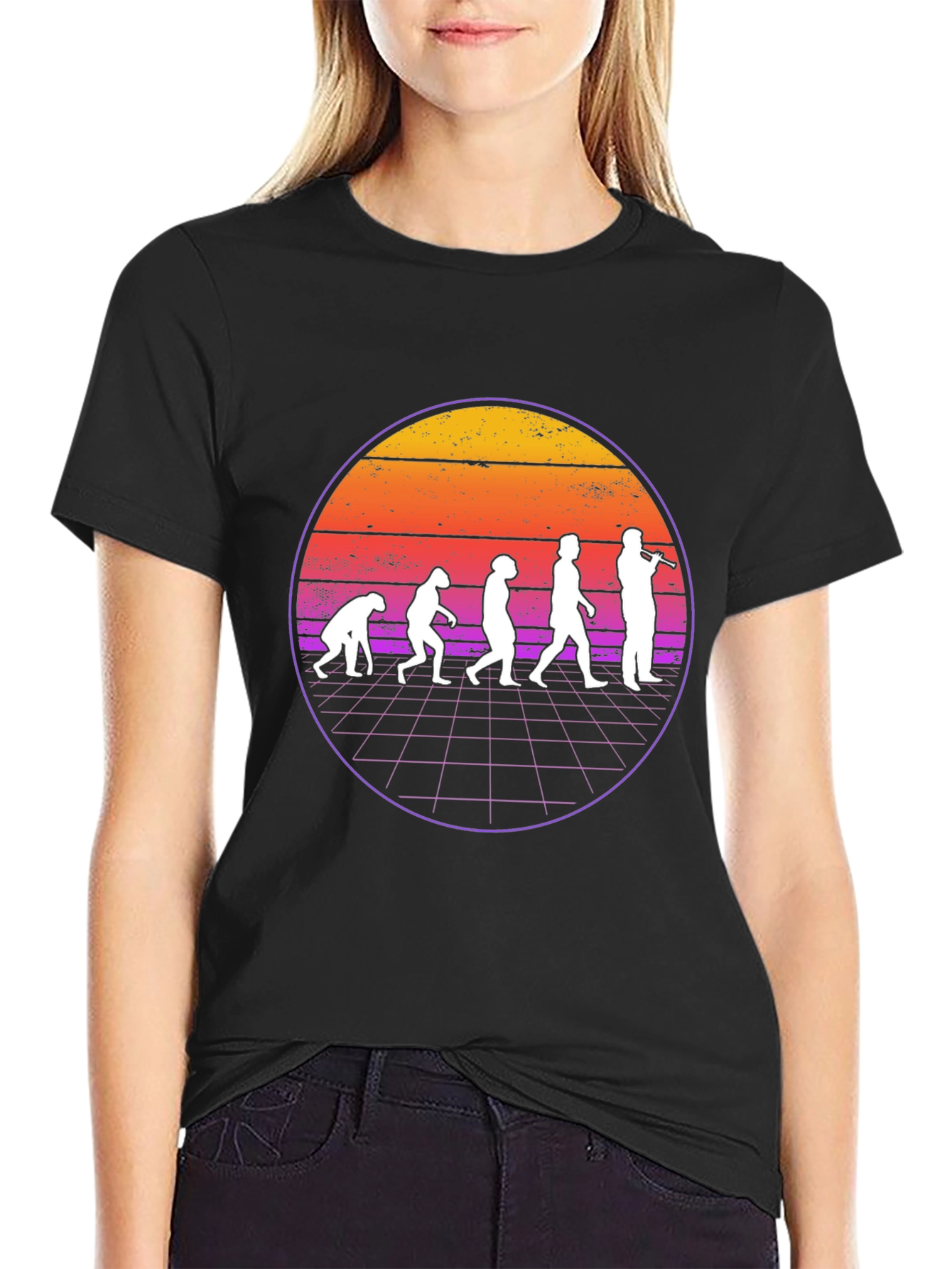 Evolution of Flute Player T-Shirt