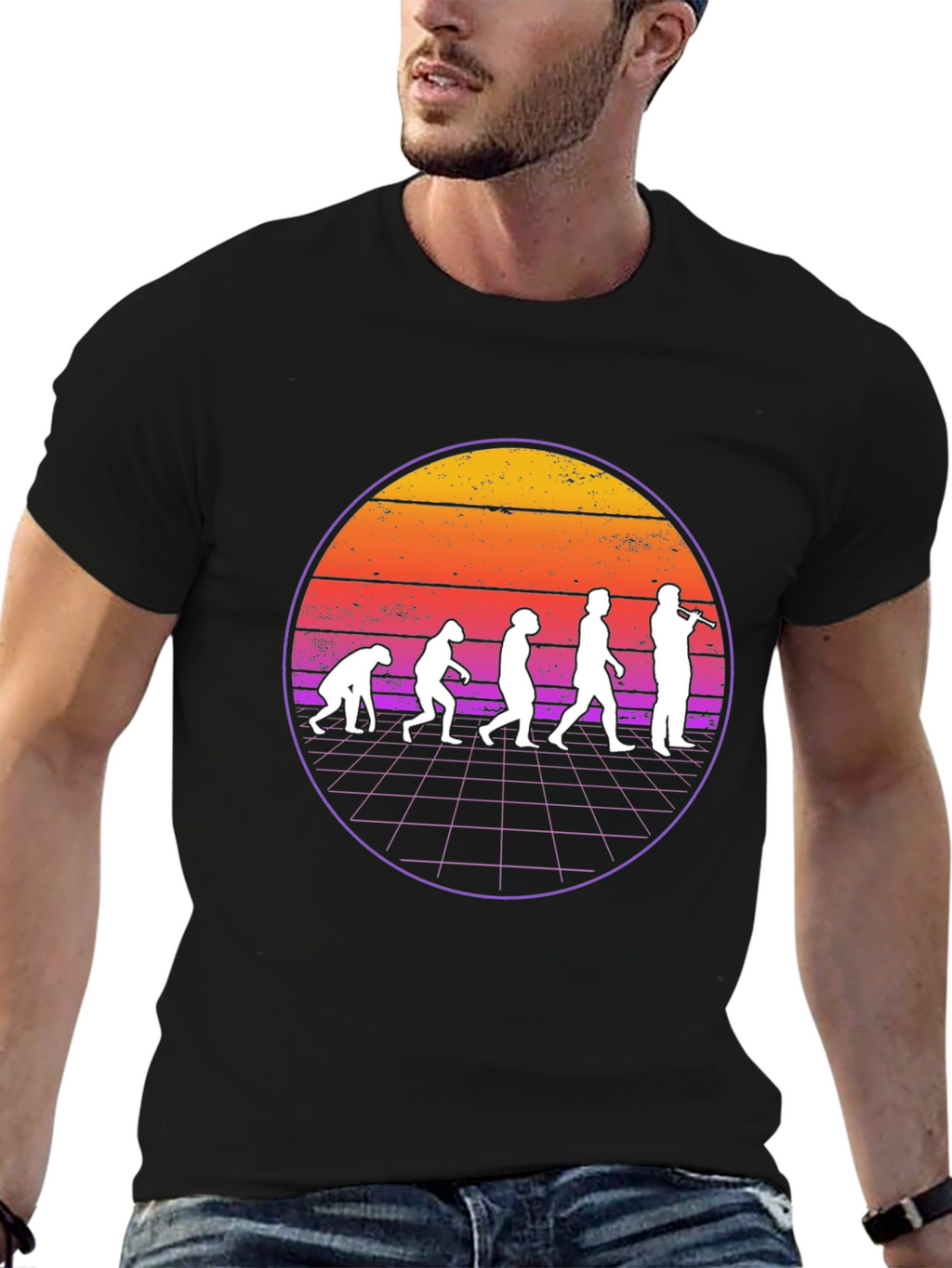 Evolution of Flute Player T-Shirt