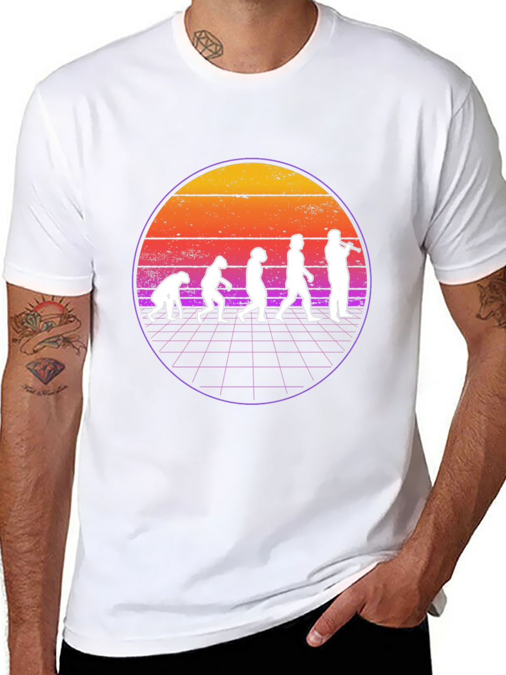 Evolution of Flute Player T-Shirt