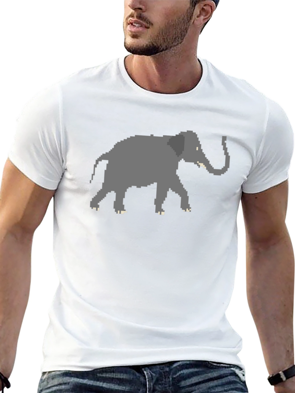 Pixelated Elephant T-Shirt - Modern Graphic Tee
