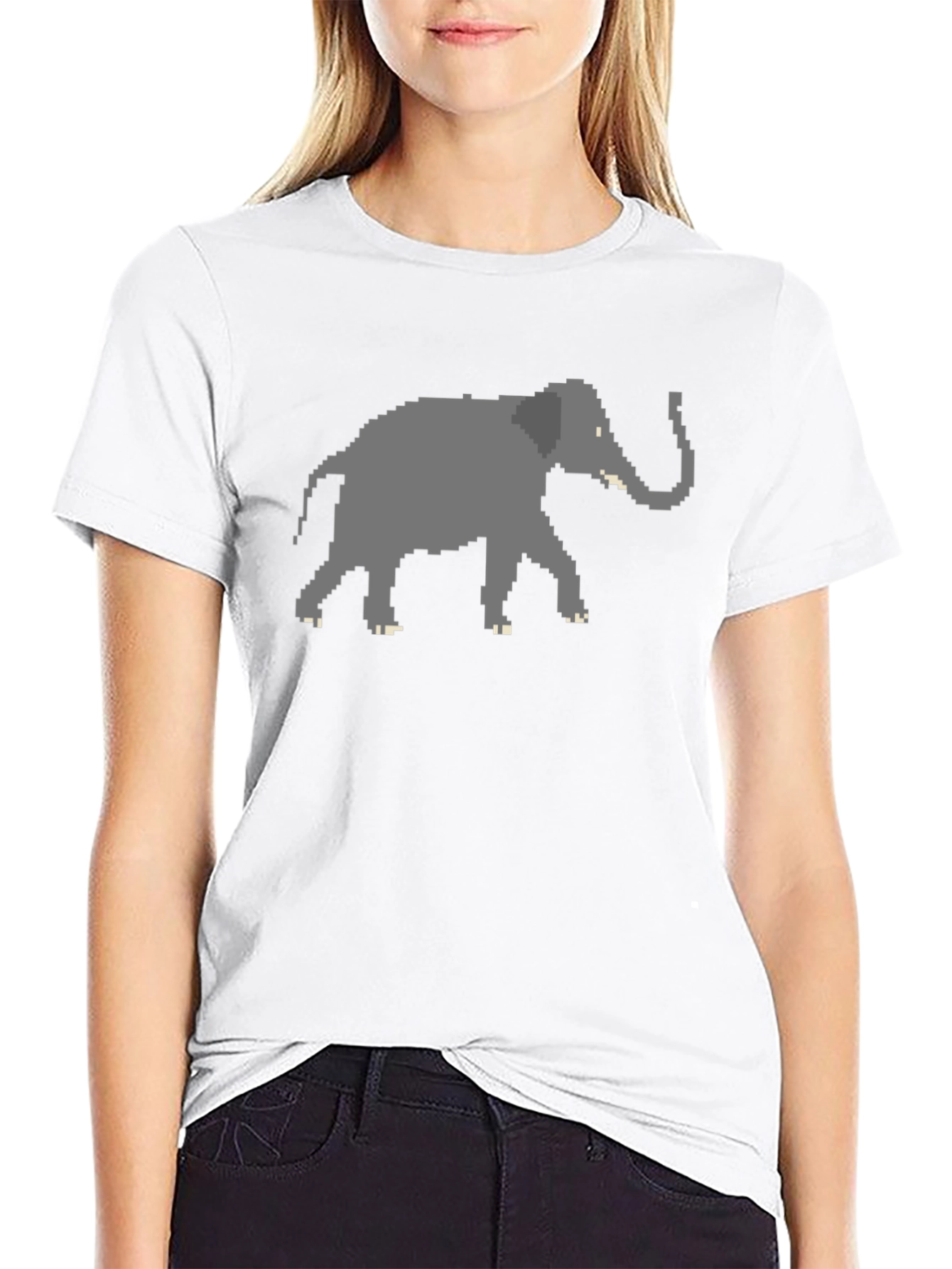Pixelated Elephant T-Shirt - Modern Graphic Tee