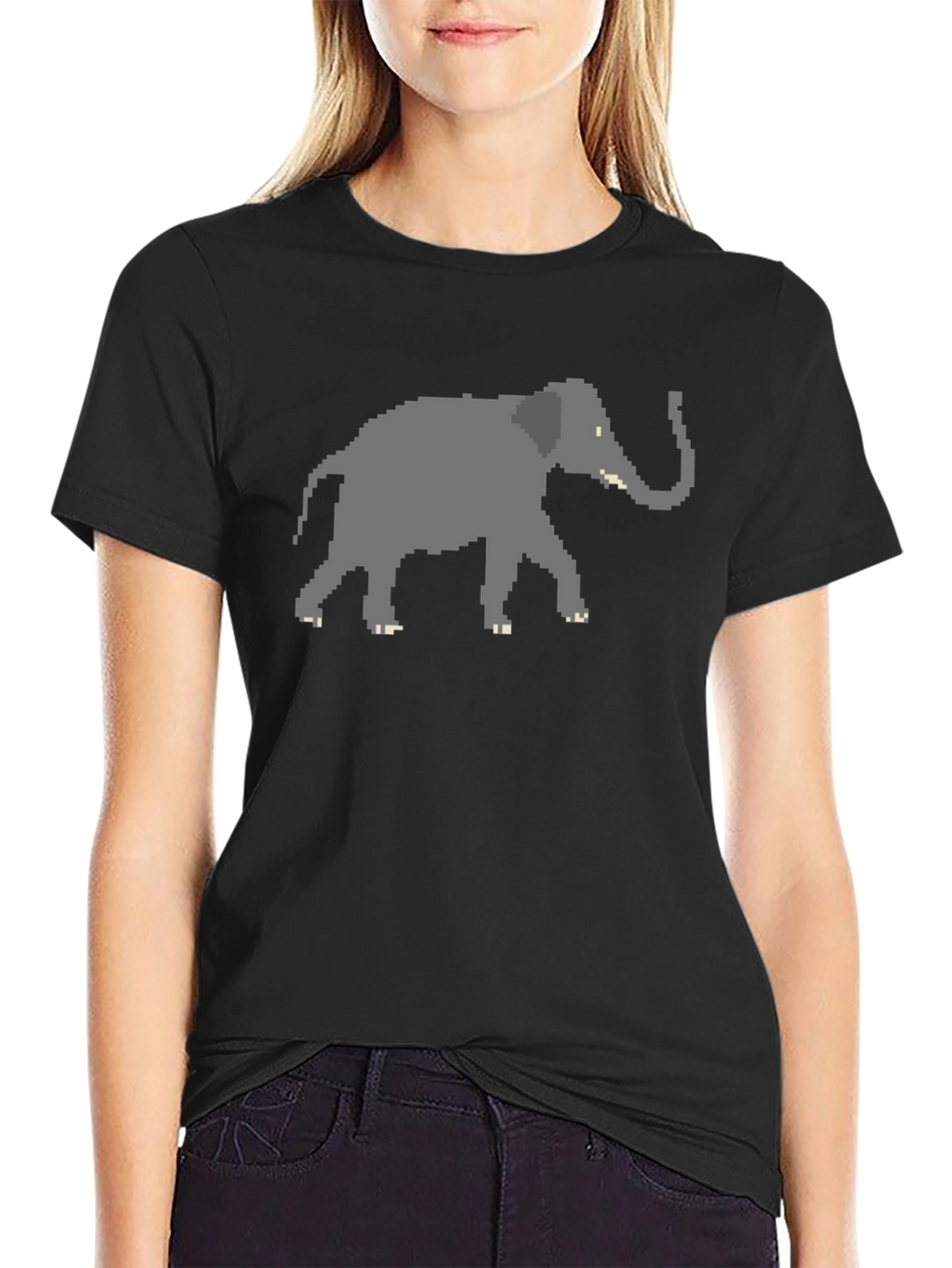 Pixelated Elephant T-Shirt - Modern Graphic Tee