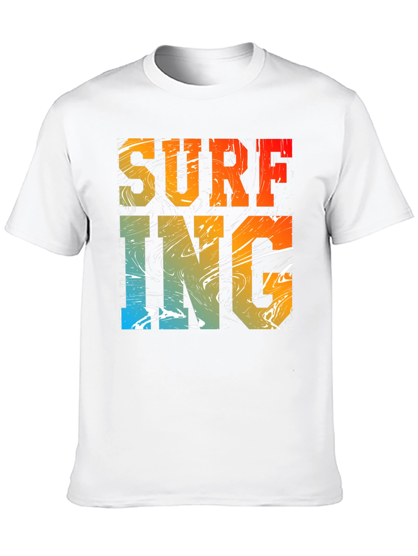 Surfing Graphic Print Black Crew Neck T-Shirt