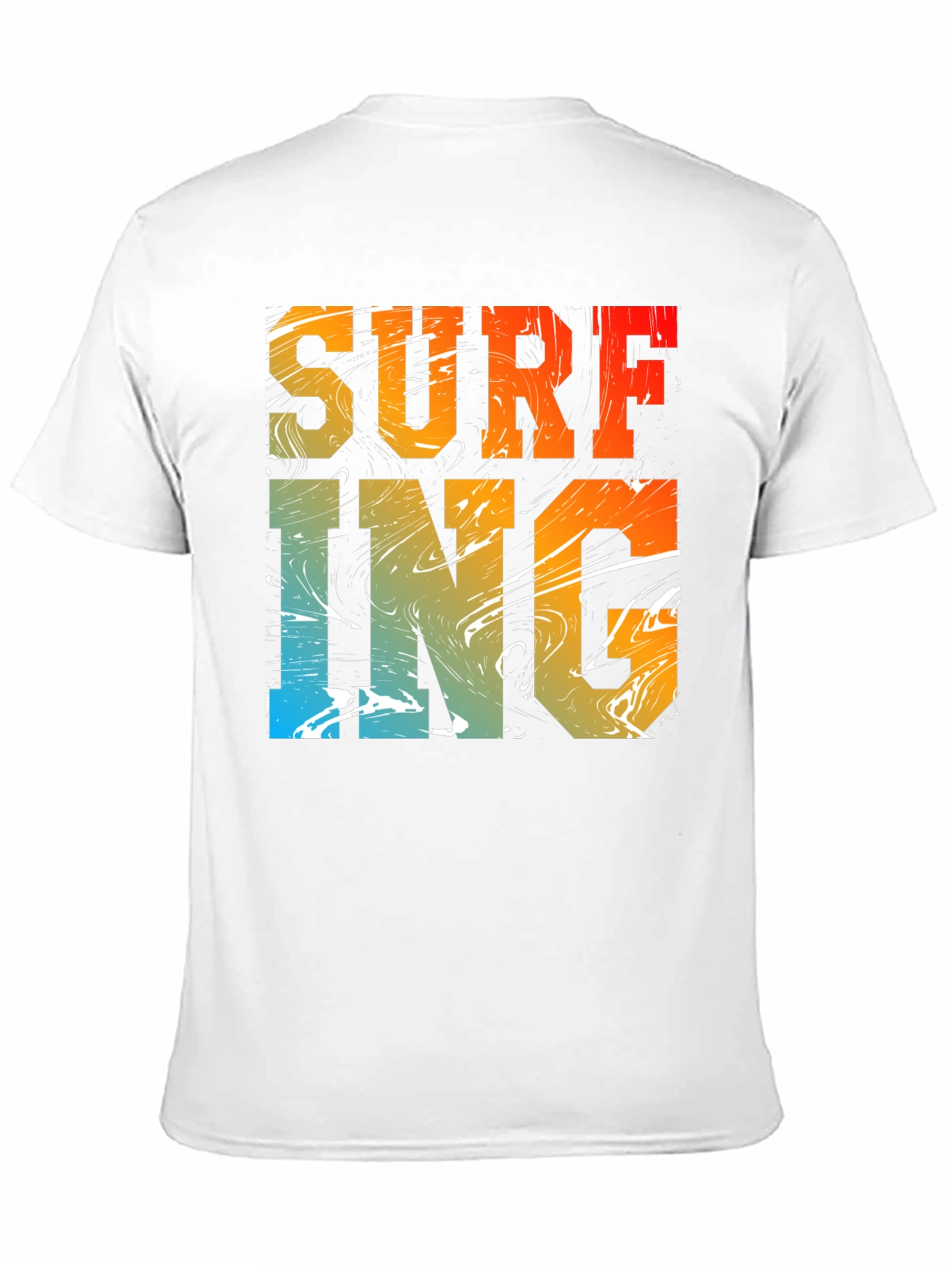 Surfing Graphic Print Black Crew Neck T-Shirt