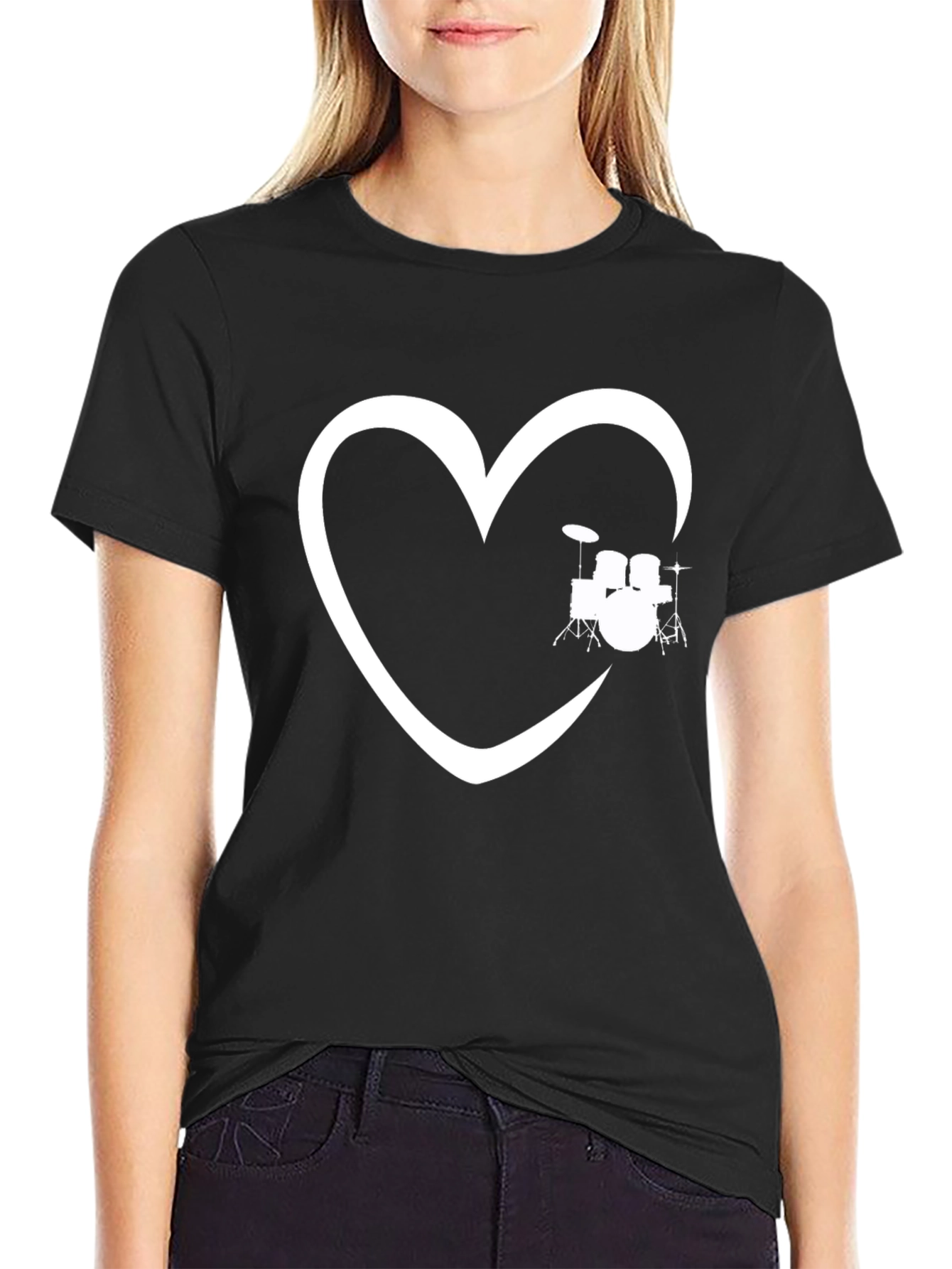 Drum Heart T-Shirt - Music Lover Tee