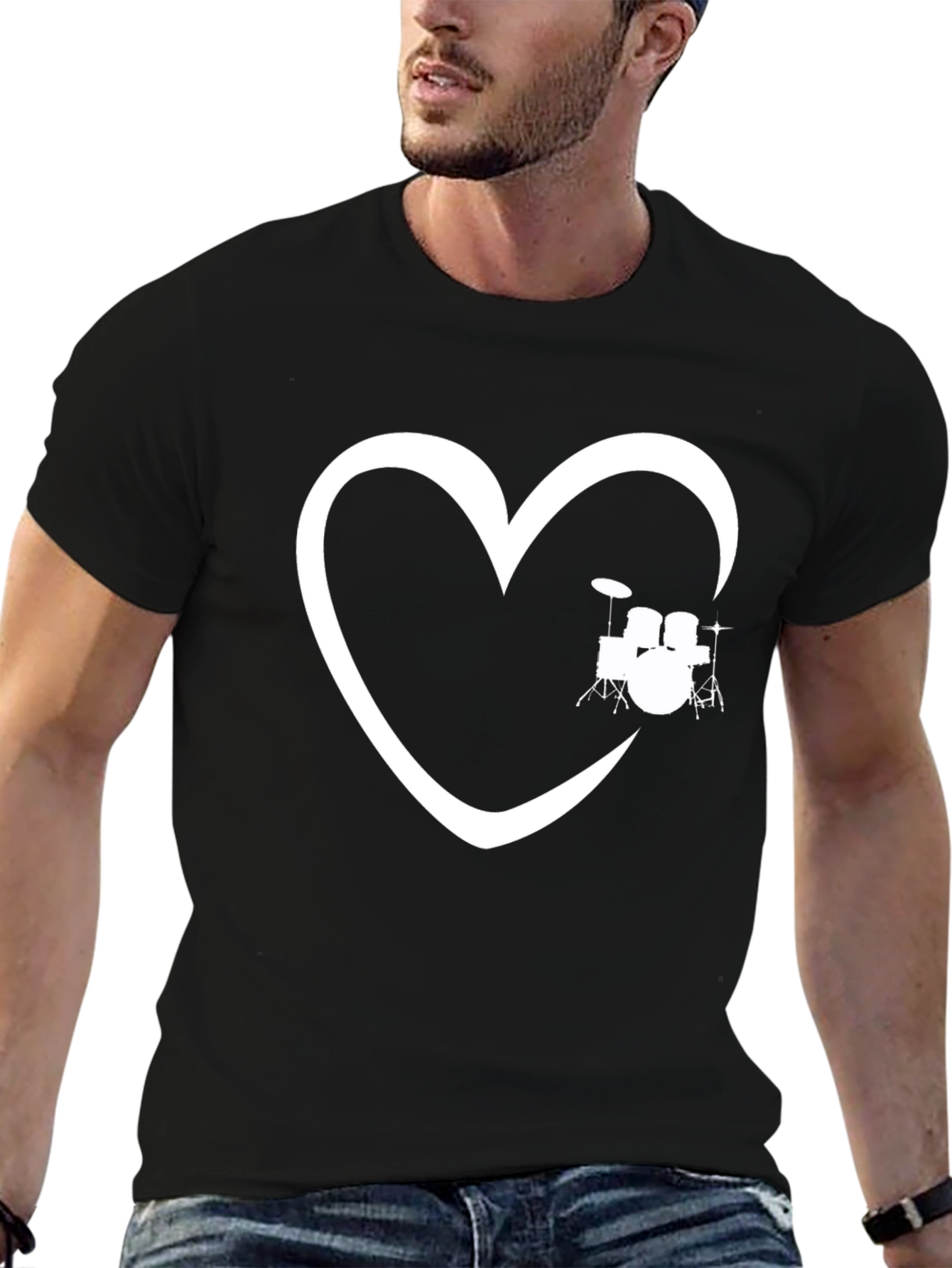 Drum Heart T-Shirt - Music Lover Tee