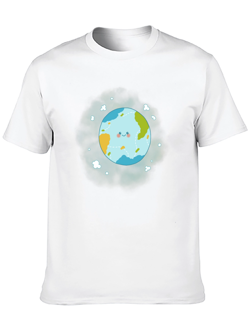 Cute Earth Graphic Black T-Shirt