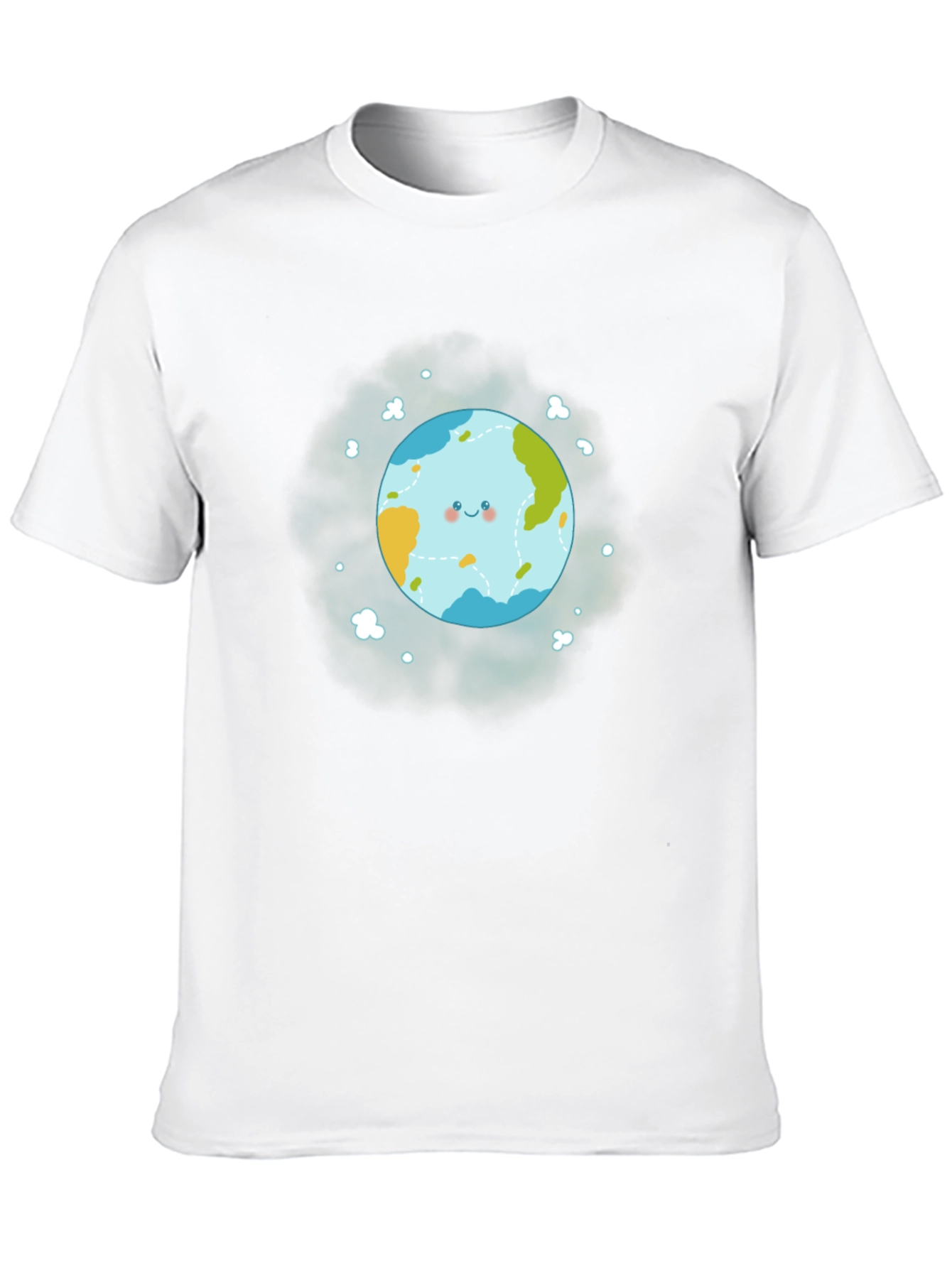 Cute Earth Graphic Black T-Shirt