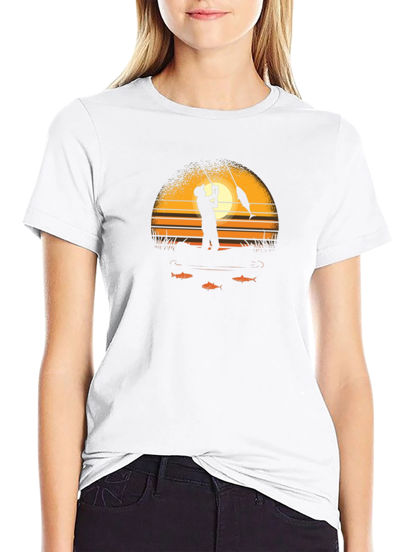 Sunset Fishing Graphic Tee