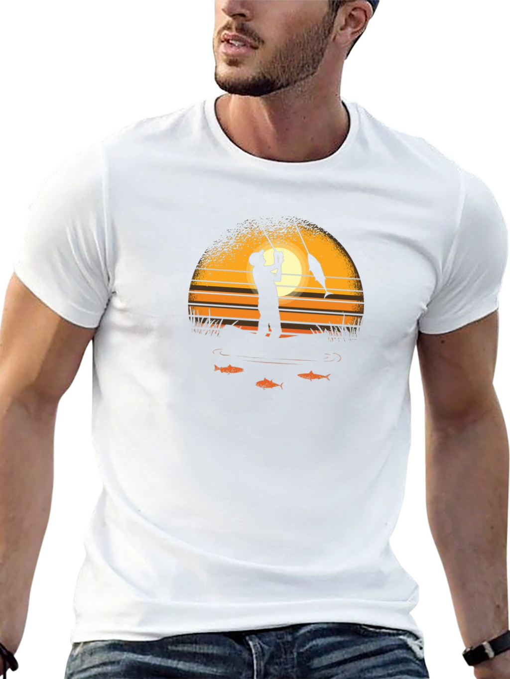 Sunset Fishing Graphic Tee