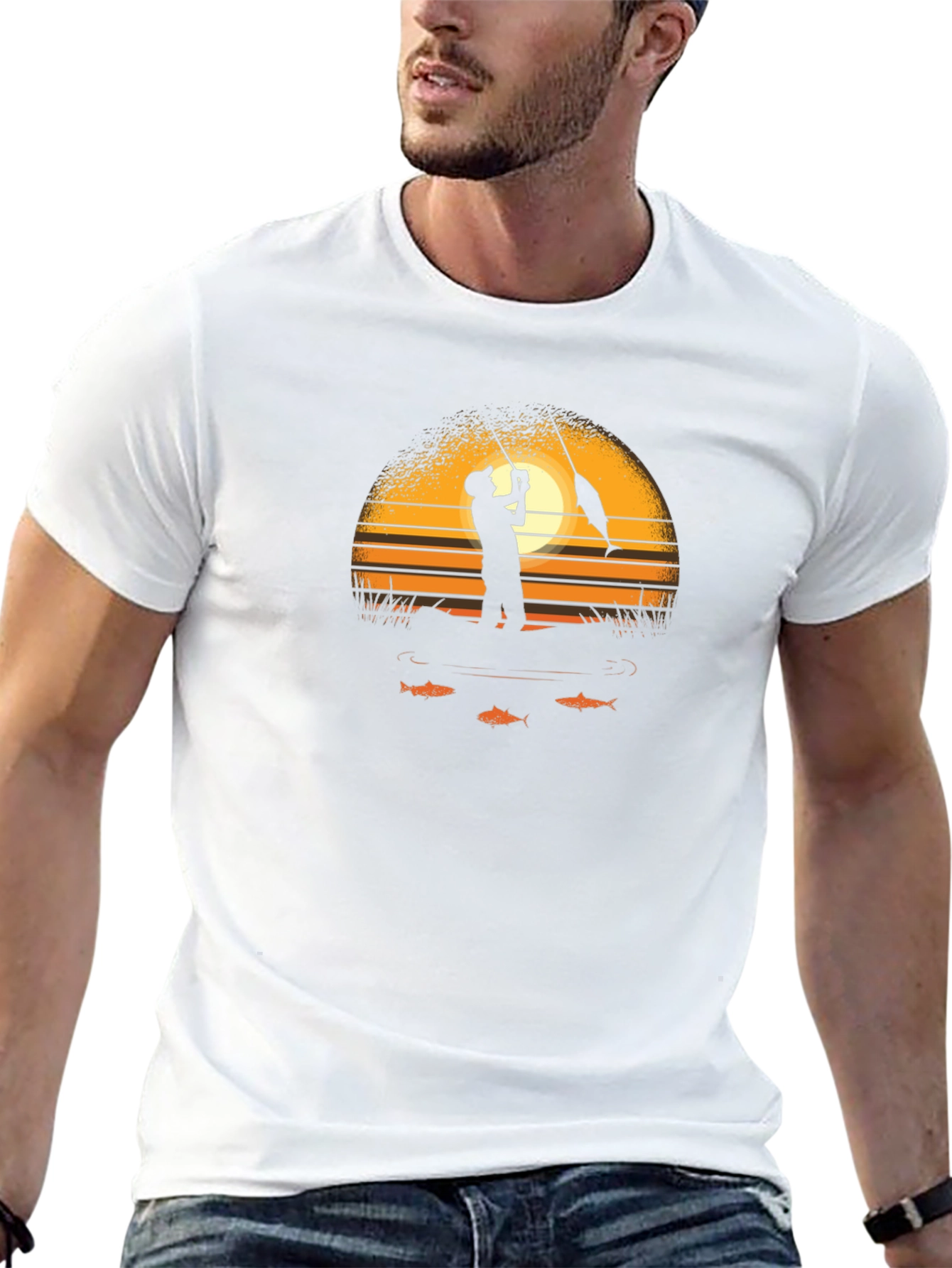 Sunset Fishing Graphic Tee
