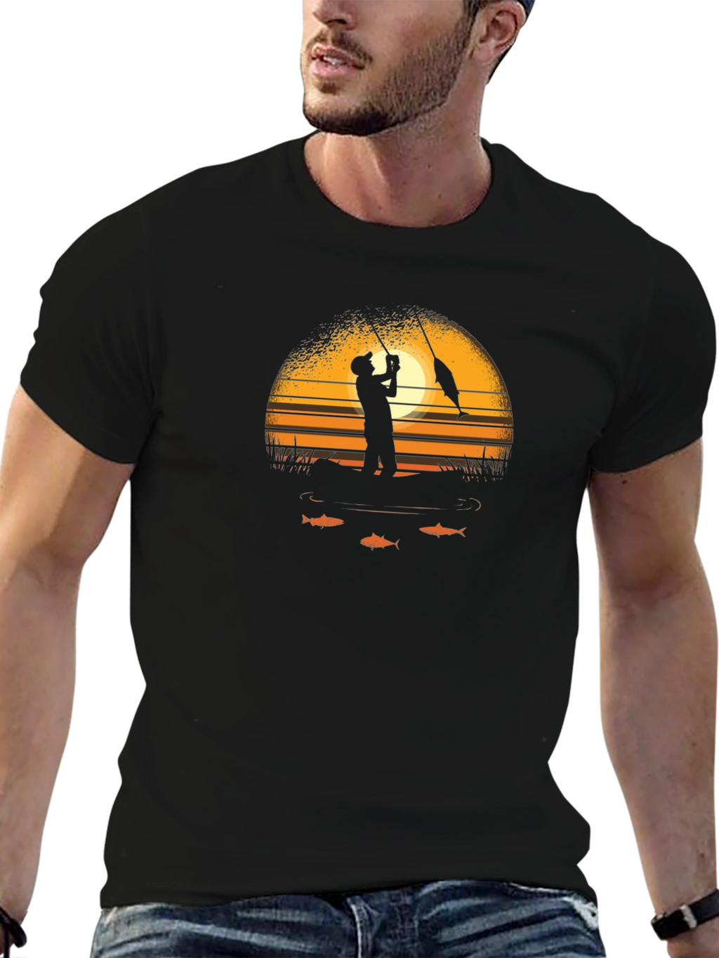 Sunset Fishing Graphic Tee