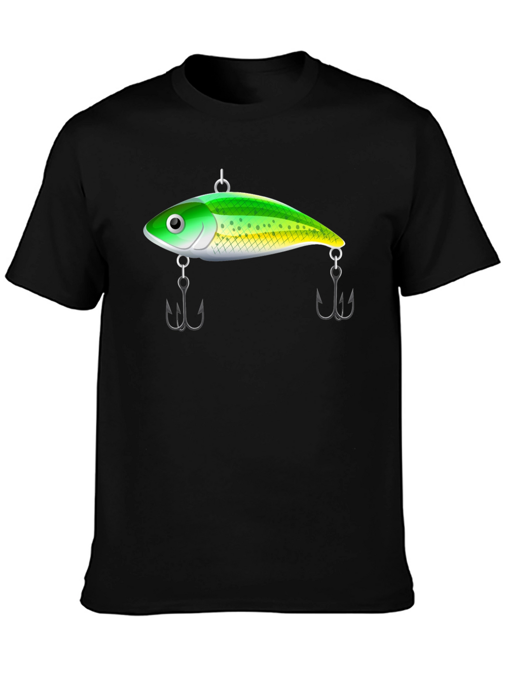 Fishing Lure Graphic Tee - Black Cotton T-Shirt