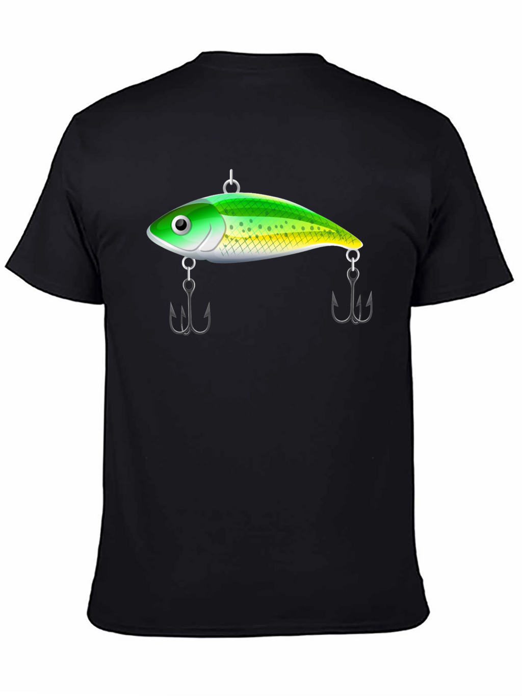 Fishing Lure Graphic Tee - Black Cotton T-Shirt