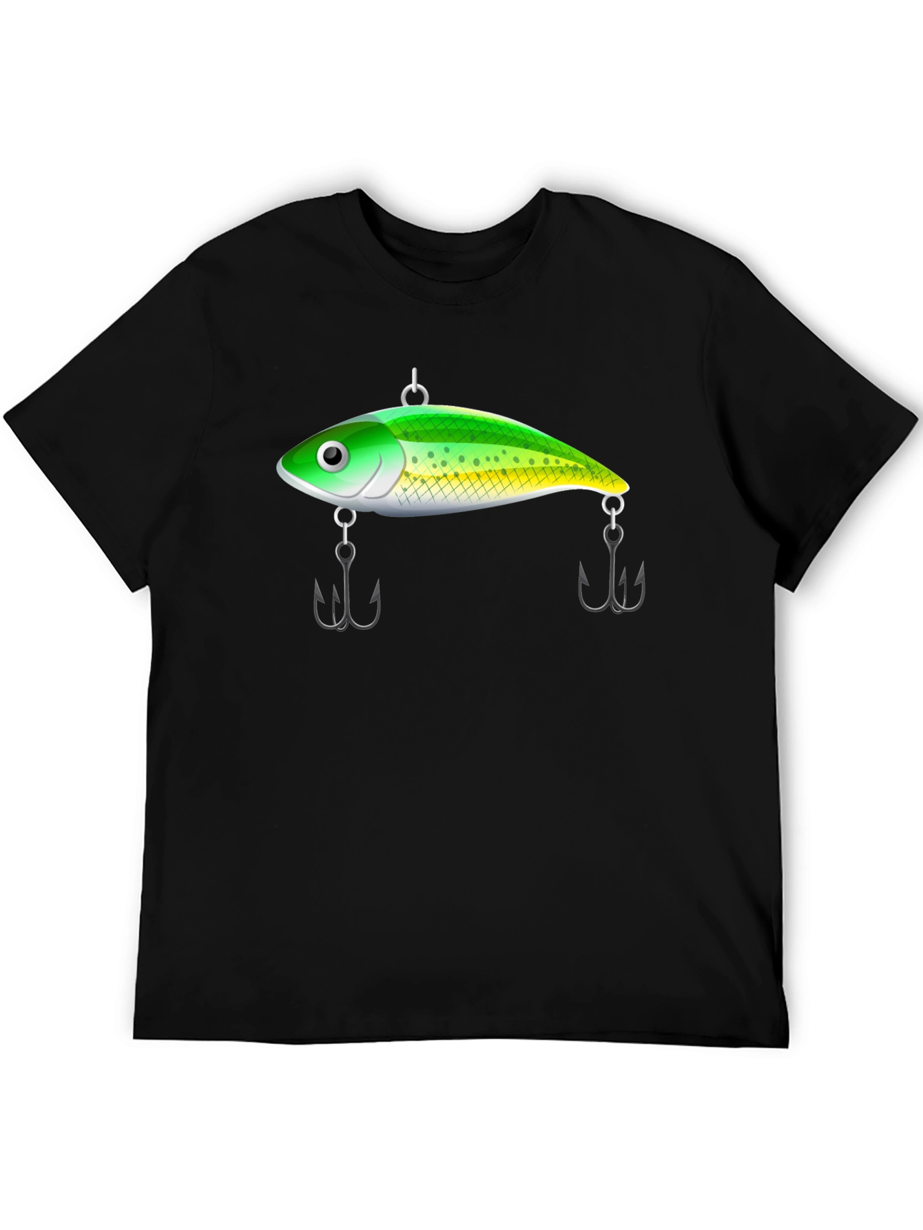 Fishing Lure Graphic Tee - Black Cotton T-Shirt