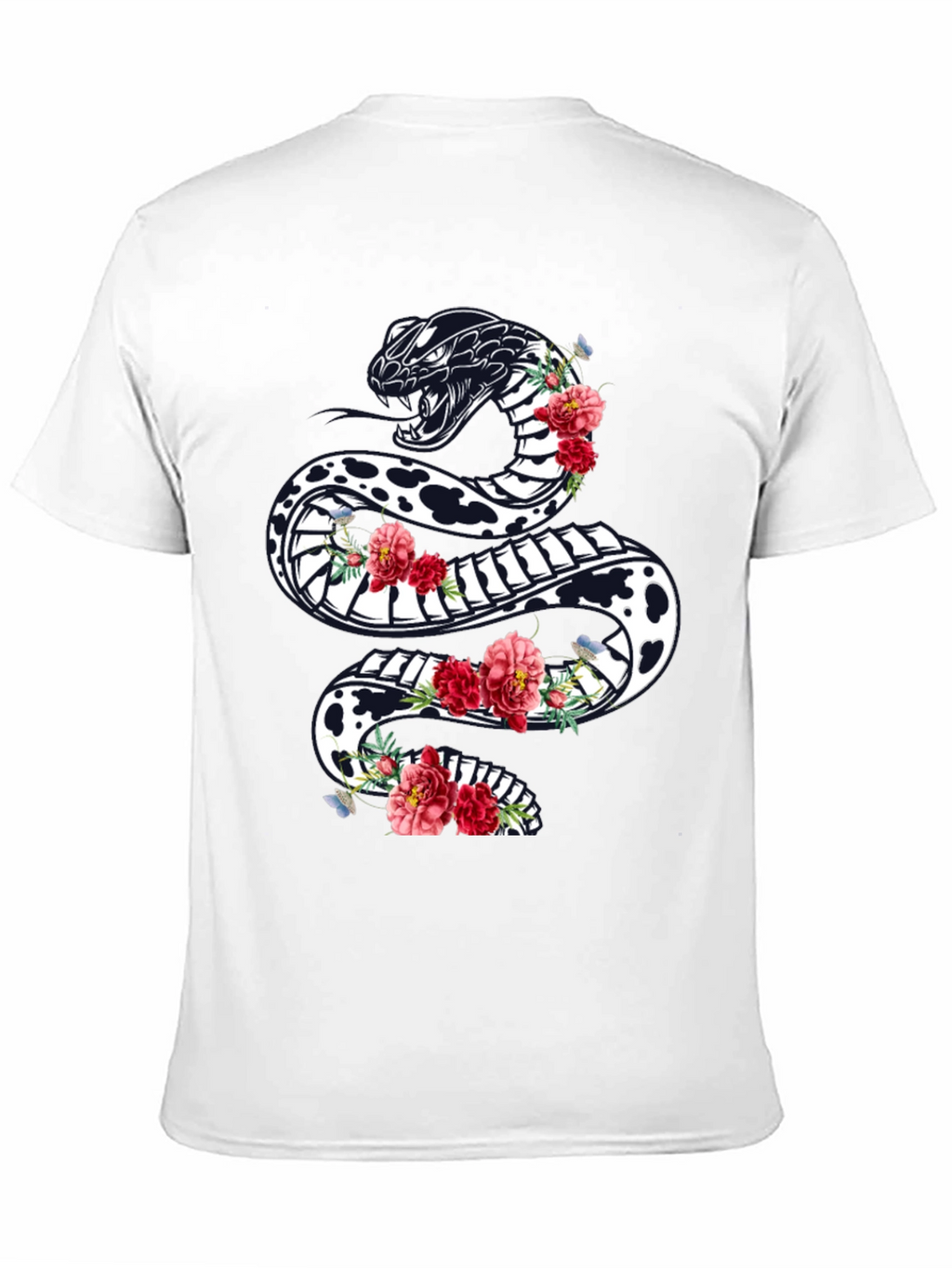 Black Floral Snake Graphic Tee