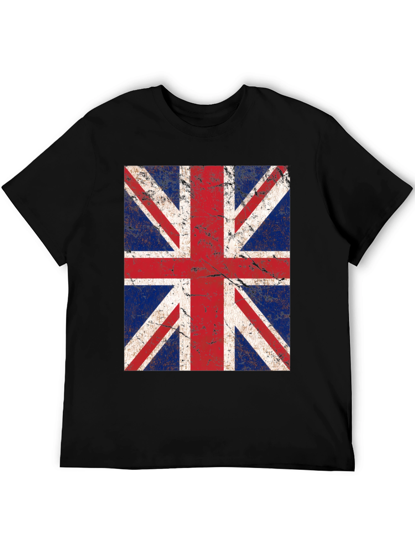 Vintage Union Jack Graphic Tee - Black