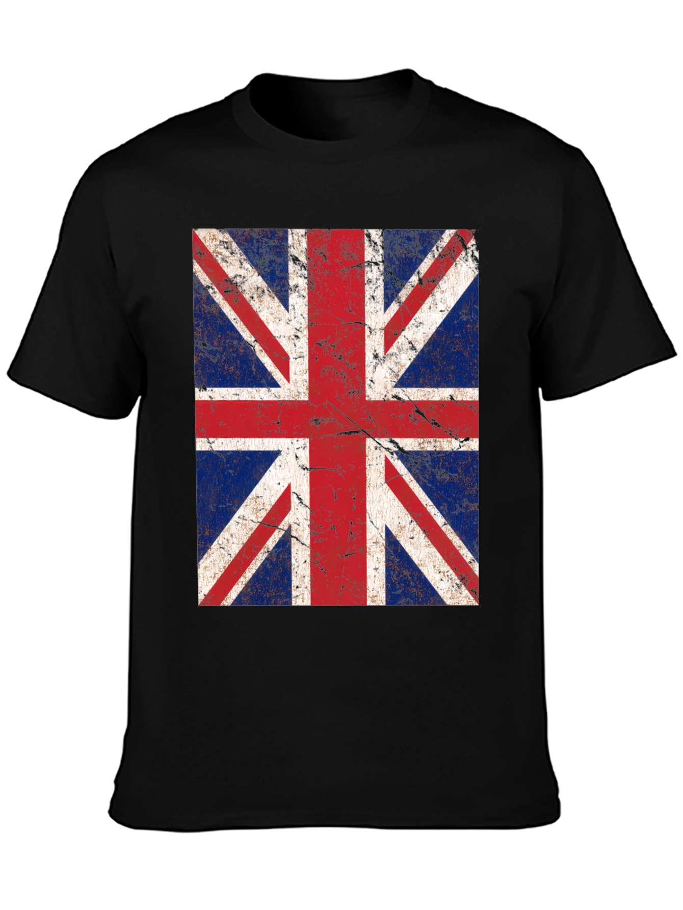 Vintage Union Jack Graphic Tee - Black
