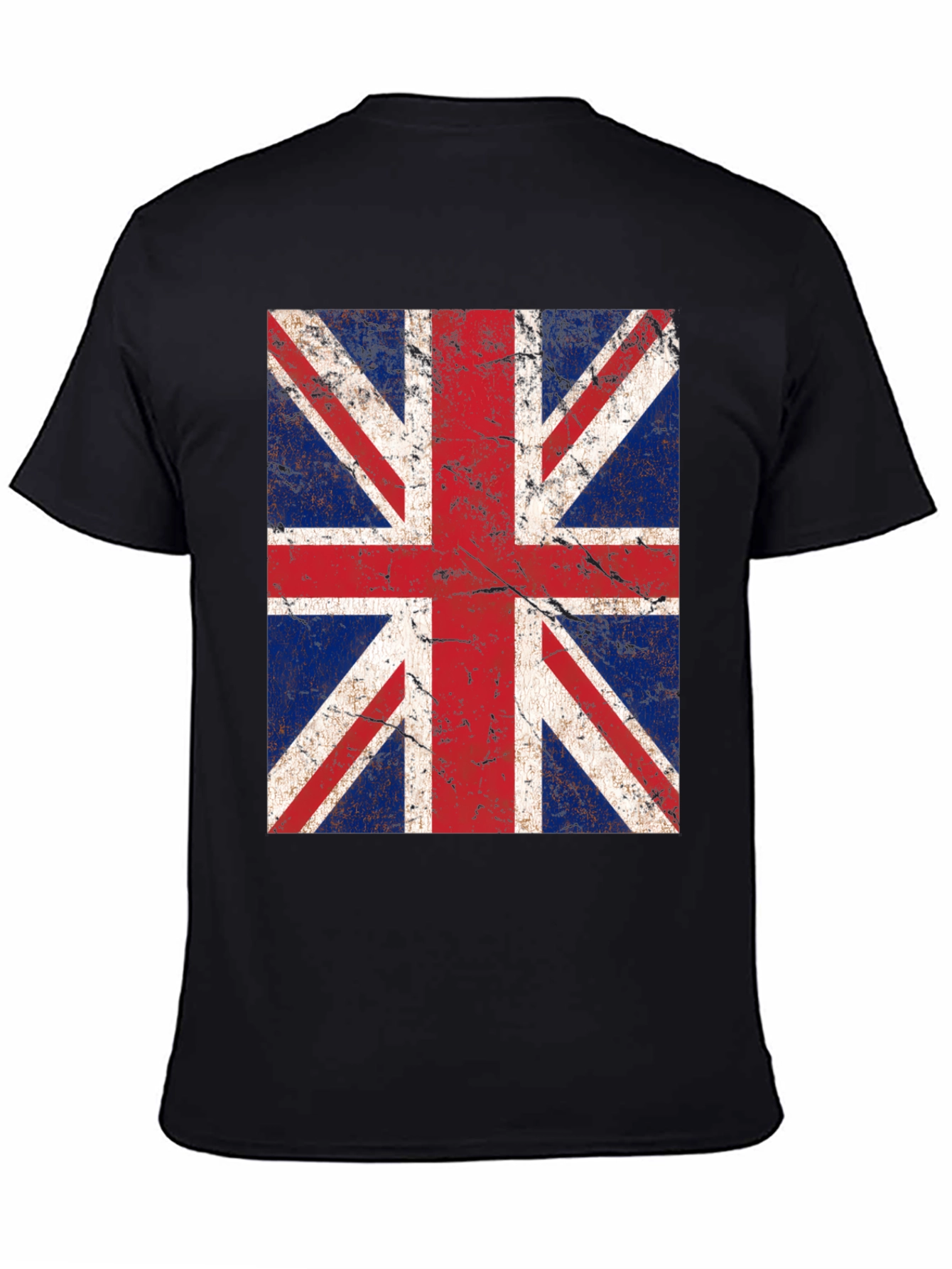 Vintage Union Jack Graphic Tee - Black