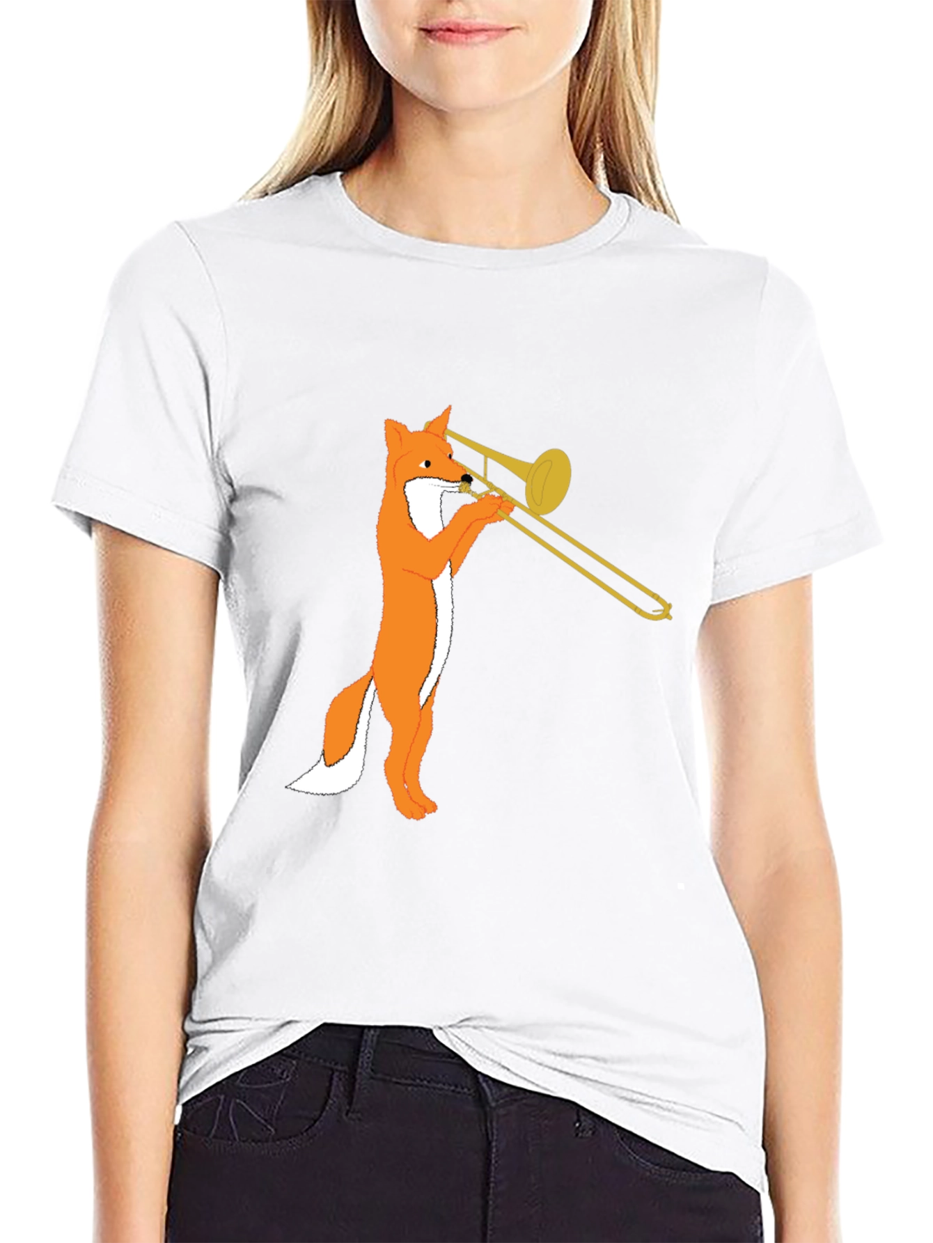 Fox Trombone T-Shirt - Black Graphic Tee