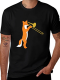 Fox Trombone T-Shirt - Black Graphic Tee