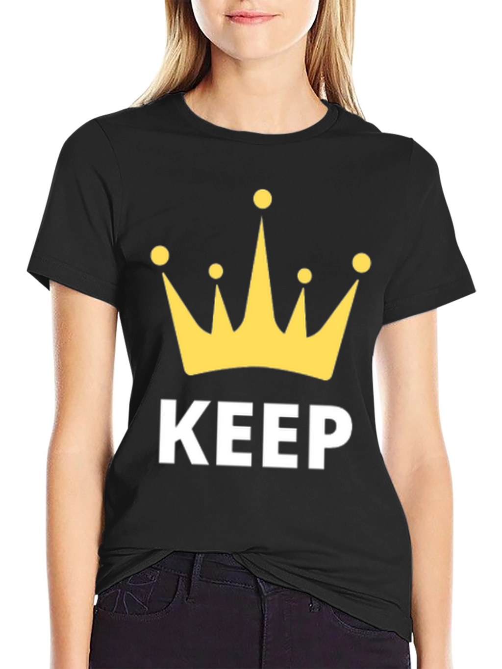 Keep Calm Crown Graphic Black T-Shirt