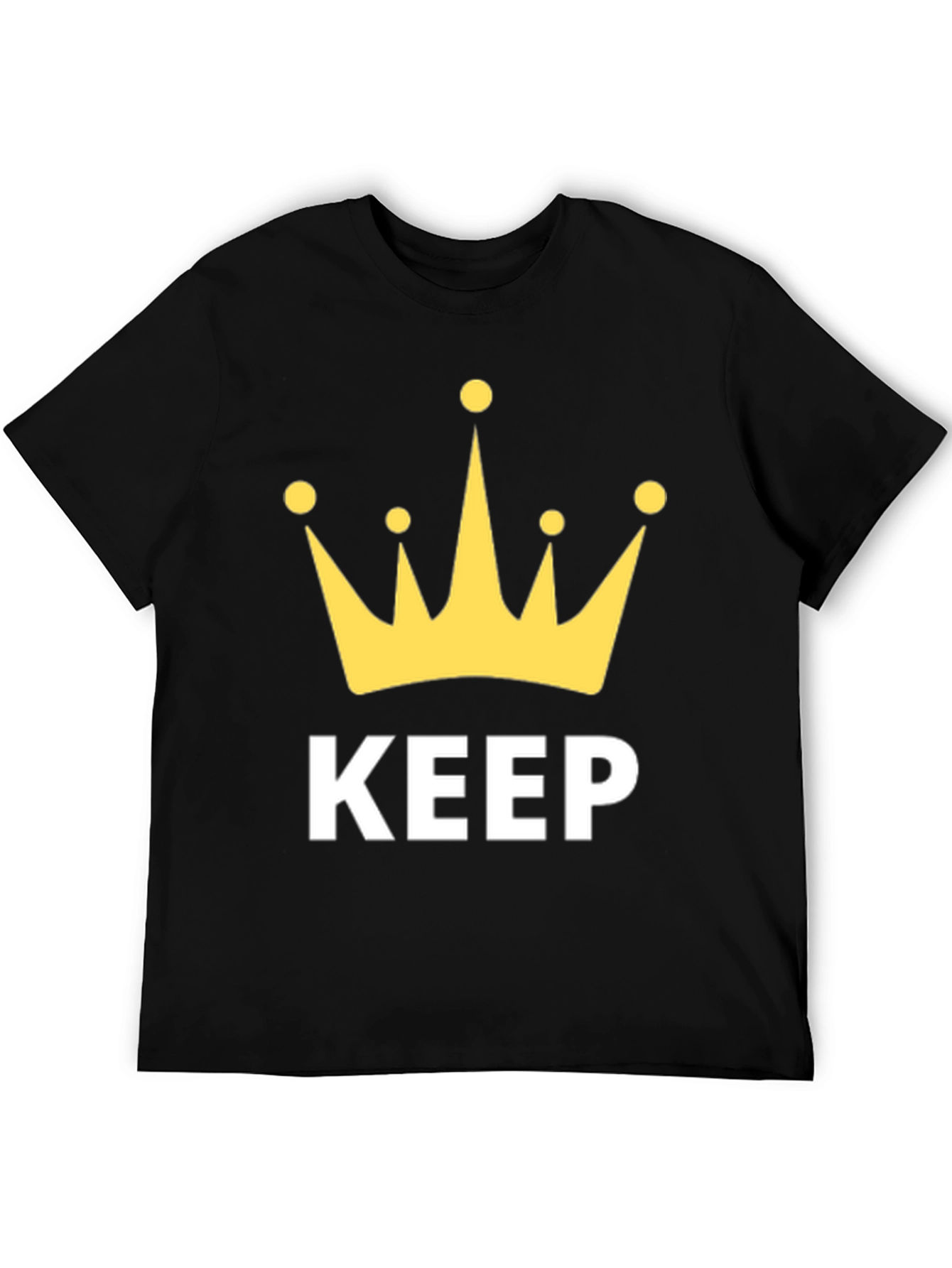 Keep Calm Crown Graphic Black T-Shirt