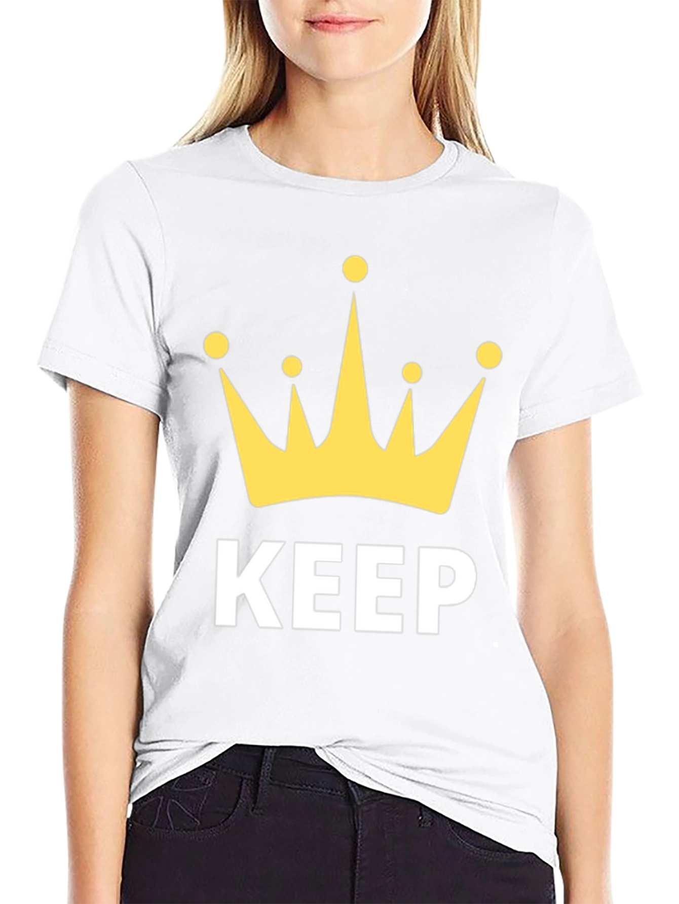 Keep Calm Crown Graphic Black T-Shirt