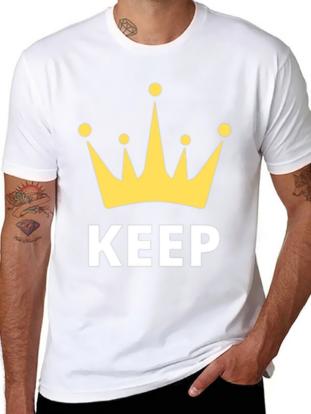 Keep Calm Crown Graphic Black T-Shirt