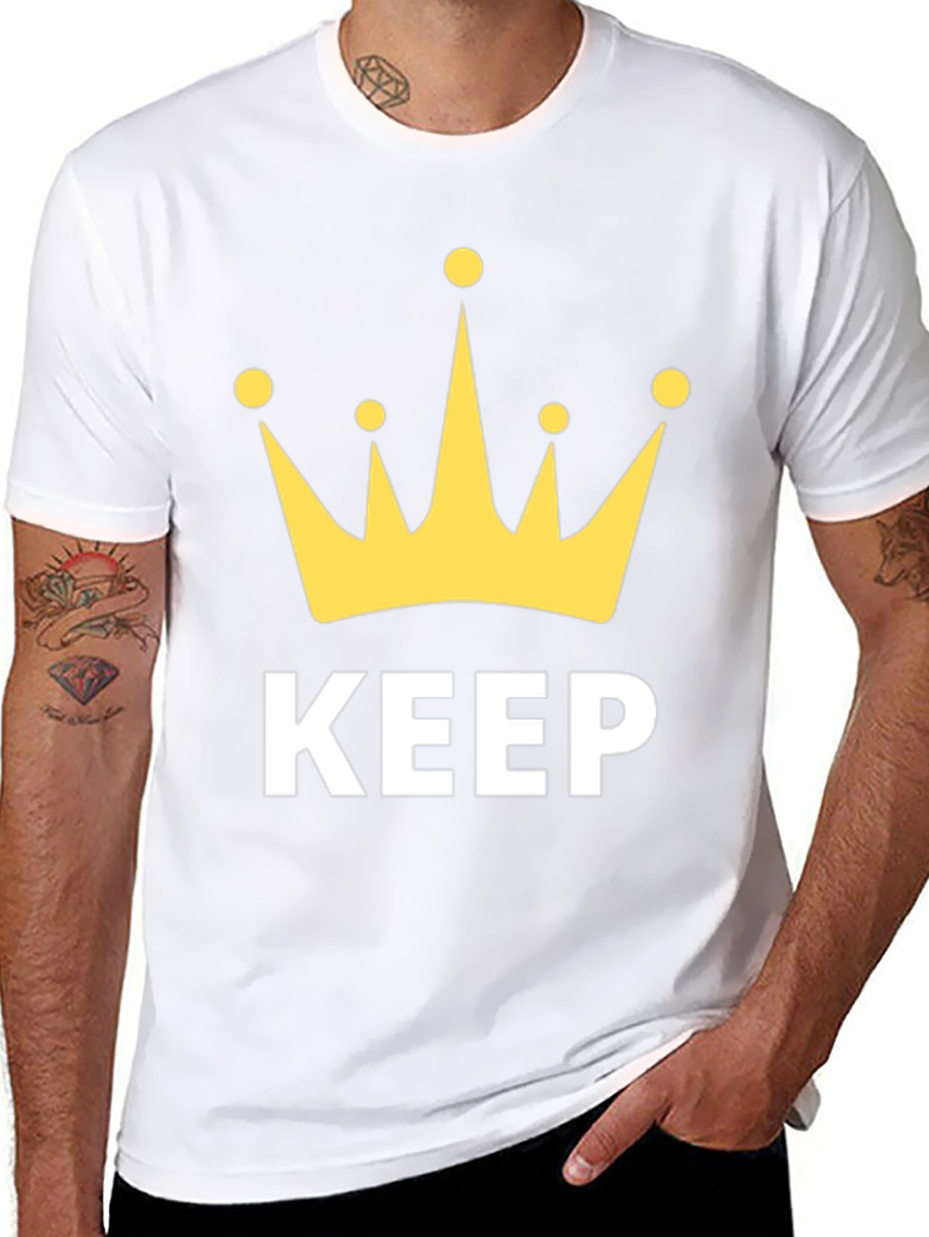 Keep Calm Crown Graphic Black T-Shirt
