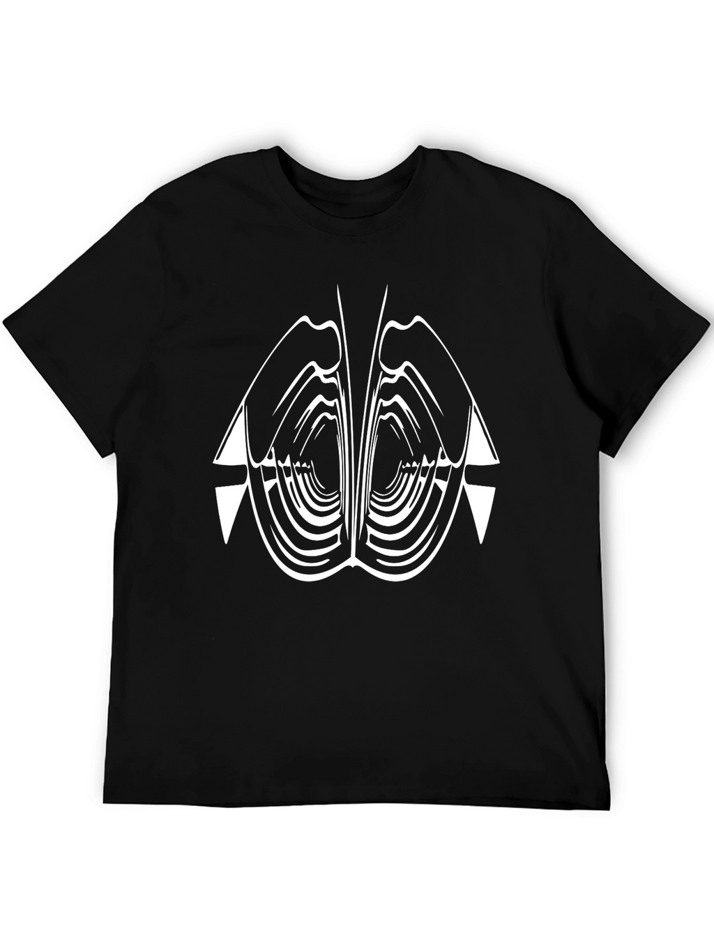 Abstract Geometric Graphic Print Black T-Shirt