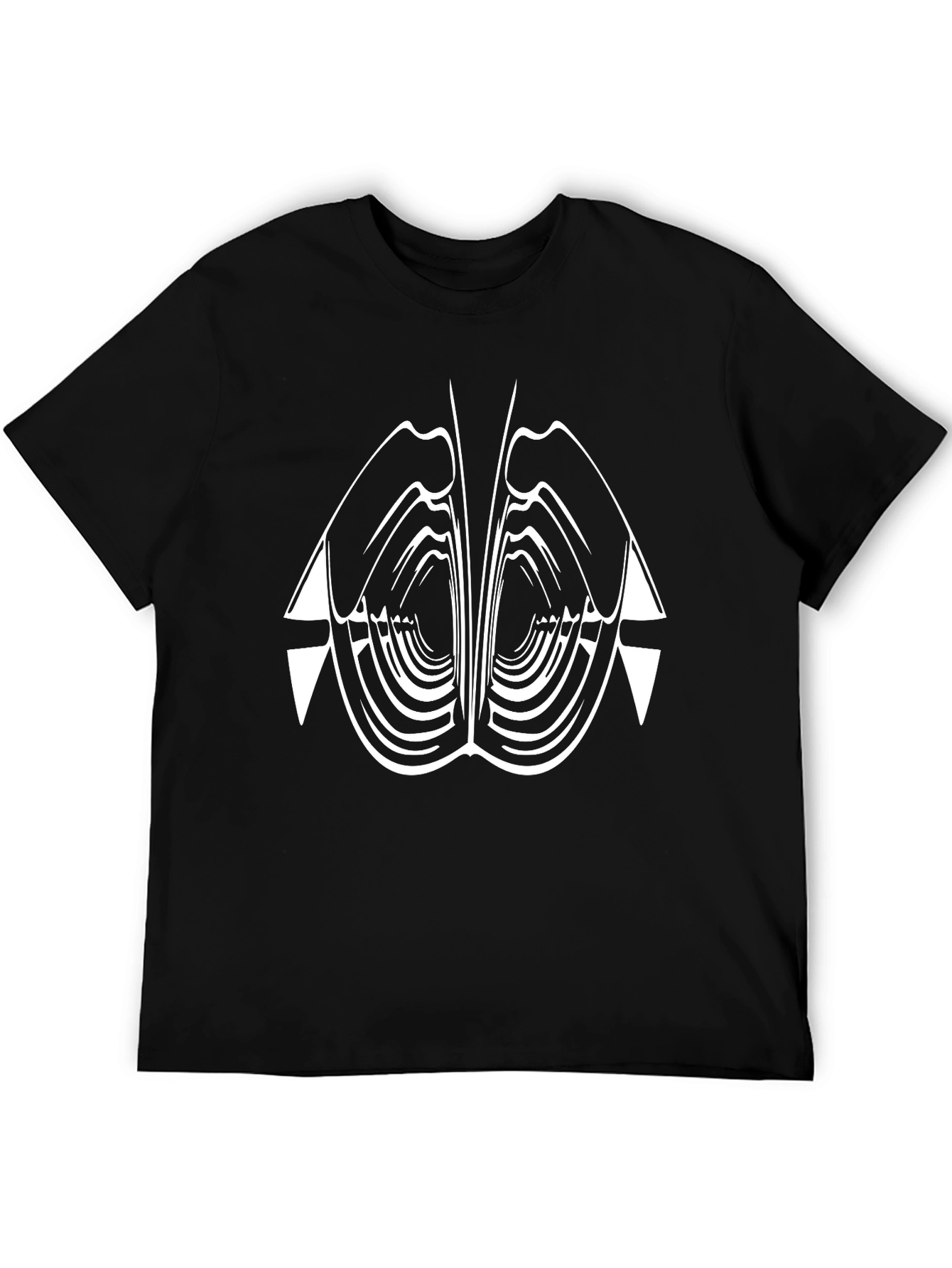 Abstract Geometric Graphic Print Black T-Shirt