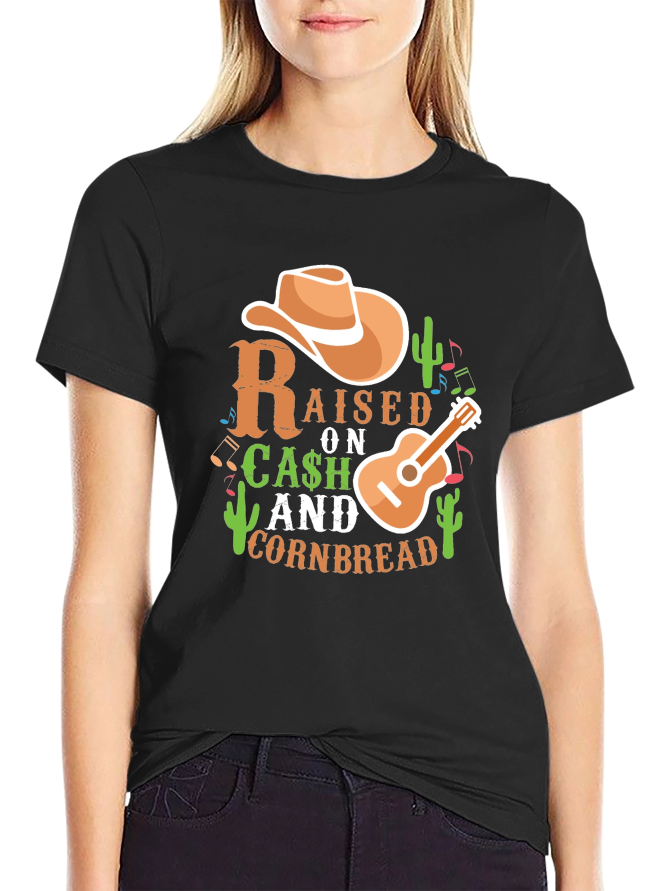Raised on Cash and Cornbread T-Shirt - Country Style Tee