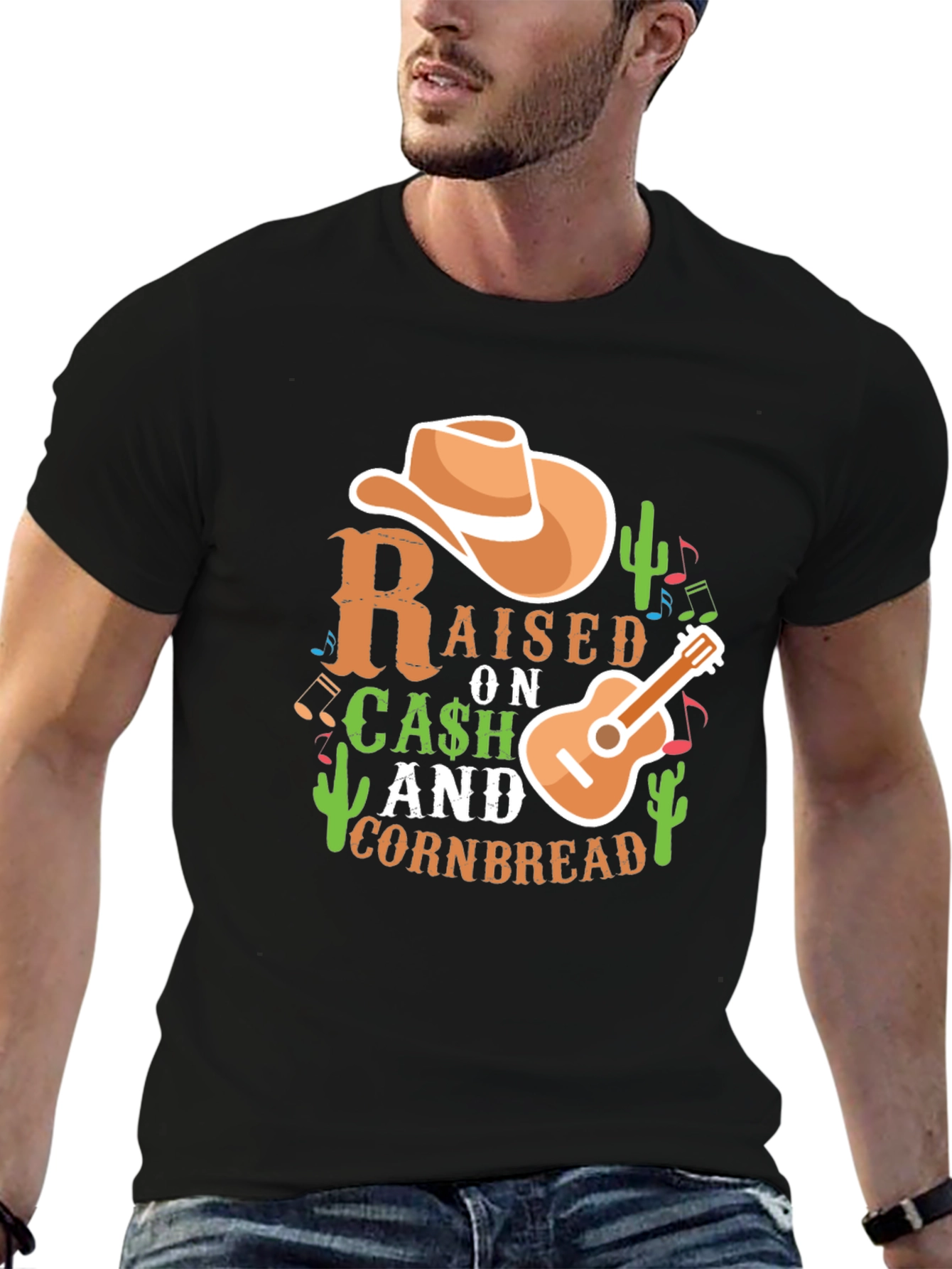 Raised on Cash and Cornbread T-Shirt - Country Style Tee