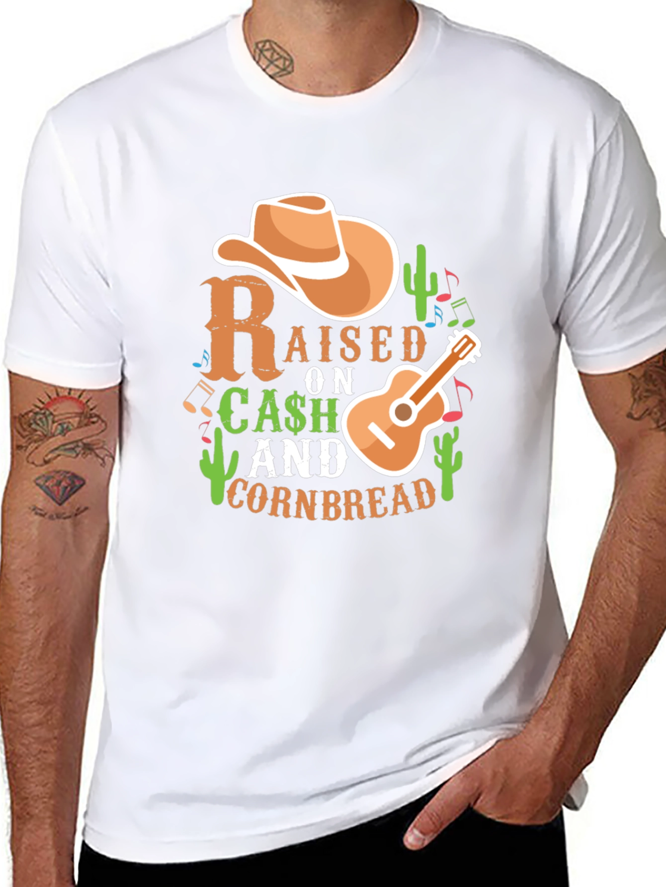 Raised on Cash and Cornbread T-Shirt - Country Style Tee